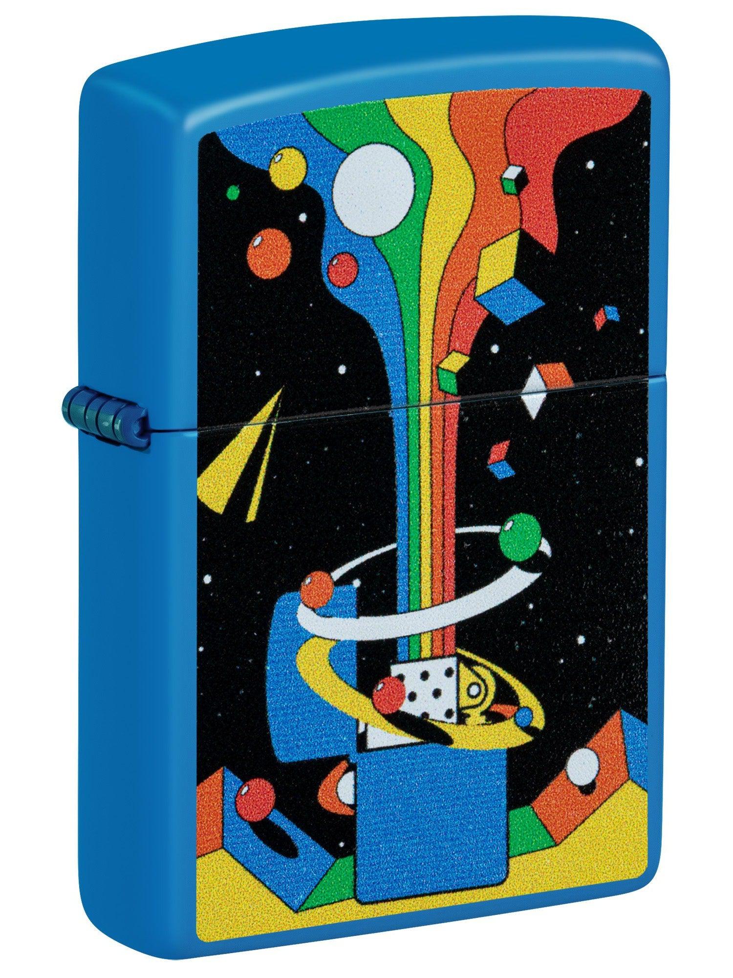 Zippo Lighter: Cosmic Zippo Design - Sky Blue Matte 46155