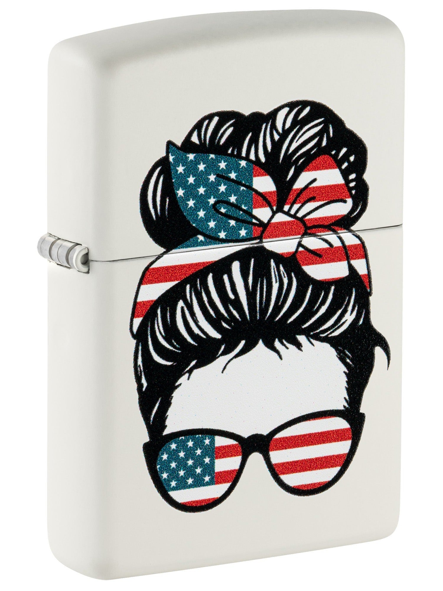 Zippo Lighter: American Woman Design - White Matte 46156