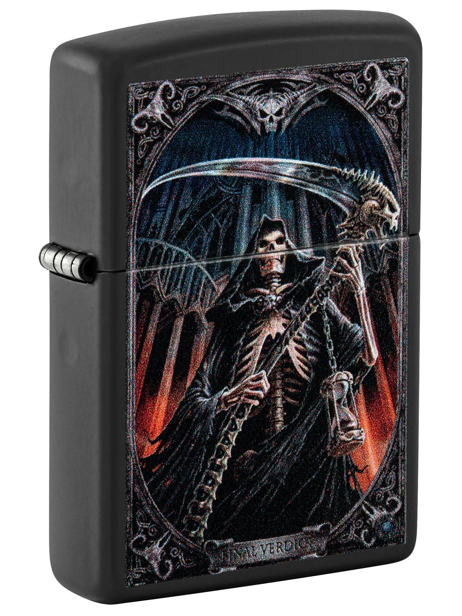 Zippo Lighter: Anne Stokes Grim Reaper - Black Matte 46164