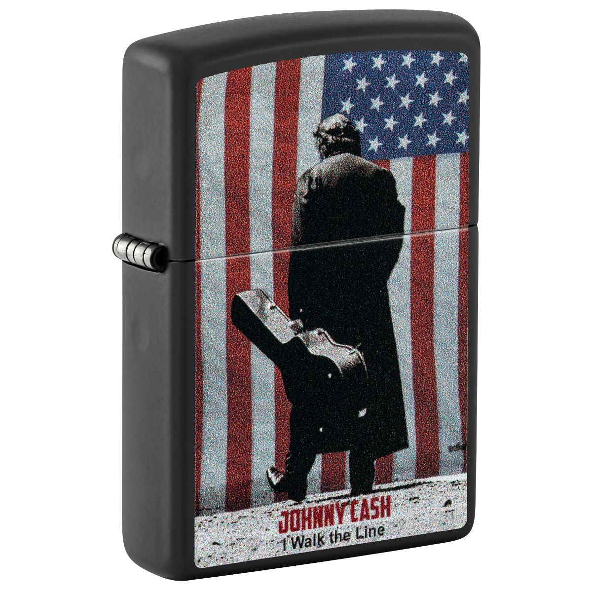Zippo Lighter: Johnny Cash, I Walk the Line - Black Matte 46166