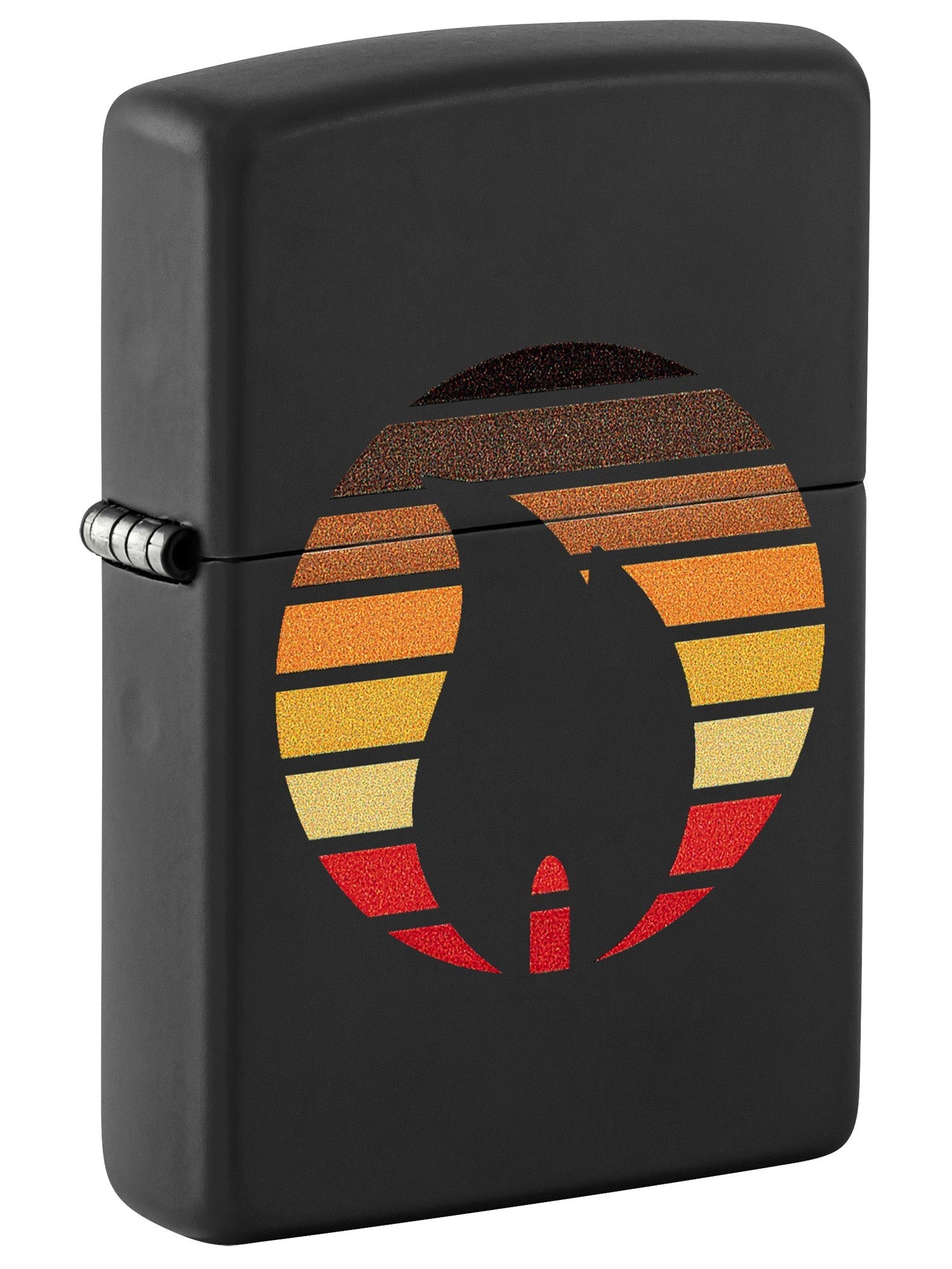 Zippo Lighter: Color Block Zippo Flame - Black Matte 46168