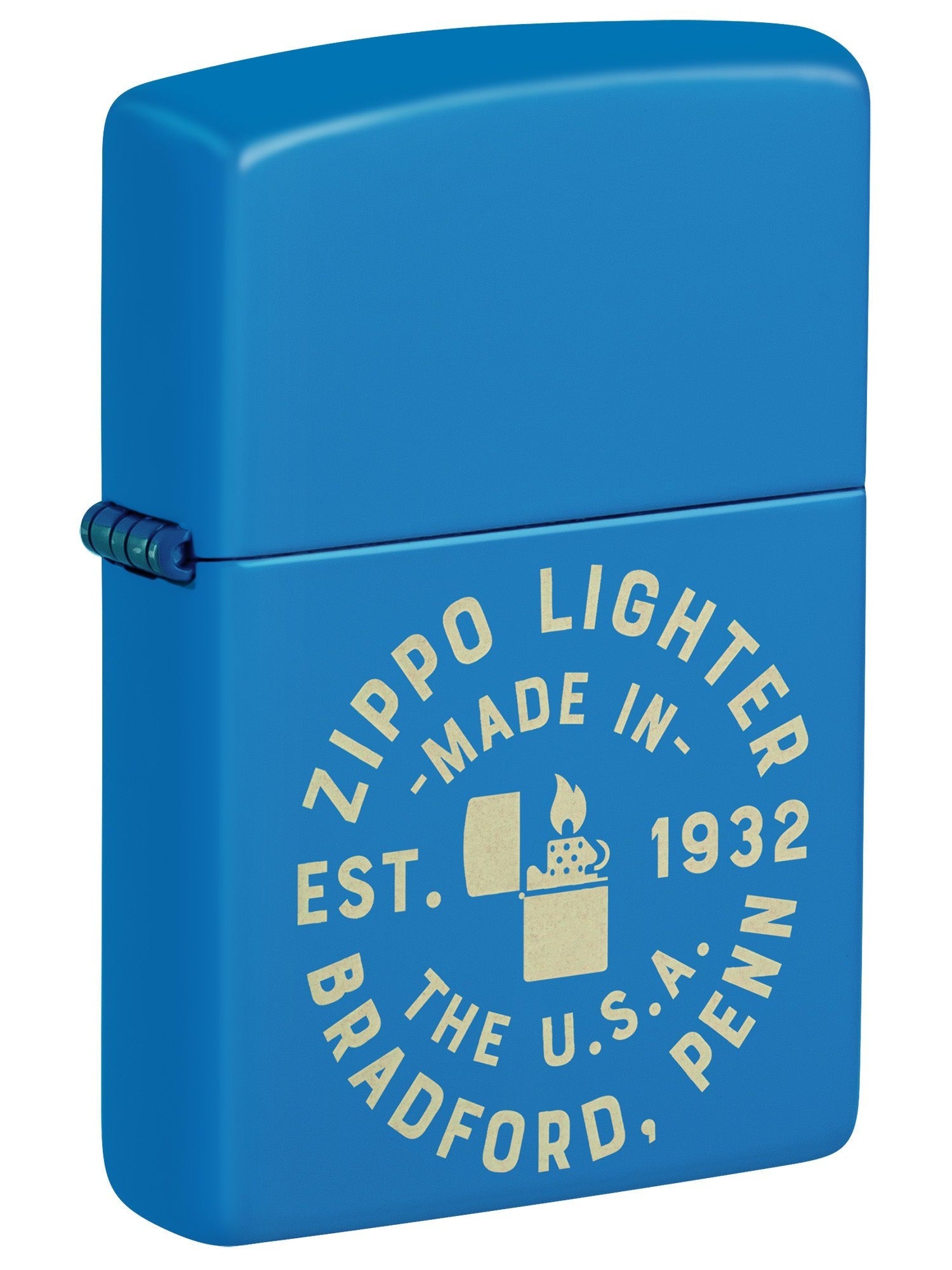 Zippo Lighter: Engraved Zippo Seal - Sky Blue Matte 46173