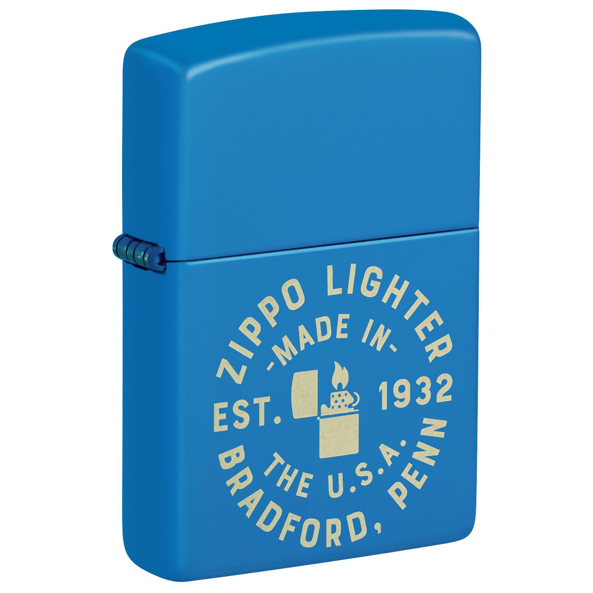 Zippo Lighter: Engraved Zippo Seal - Sky Blue Matte 46173
