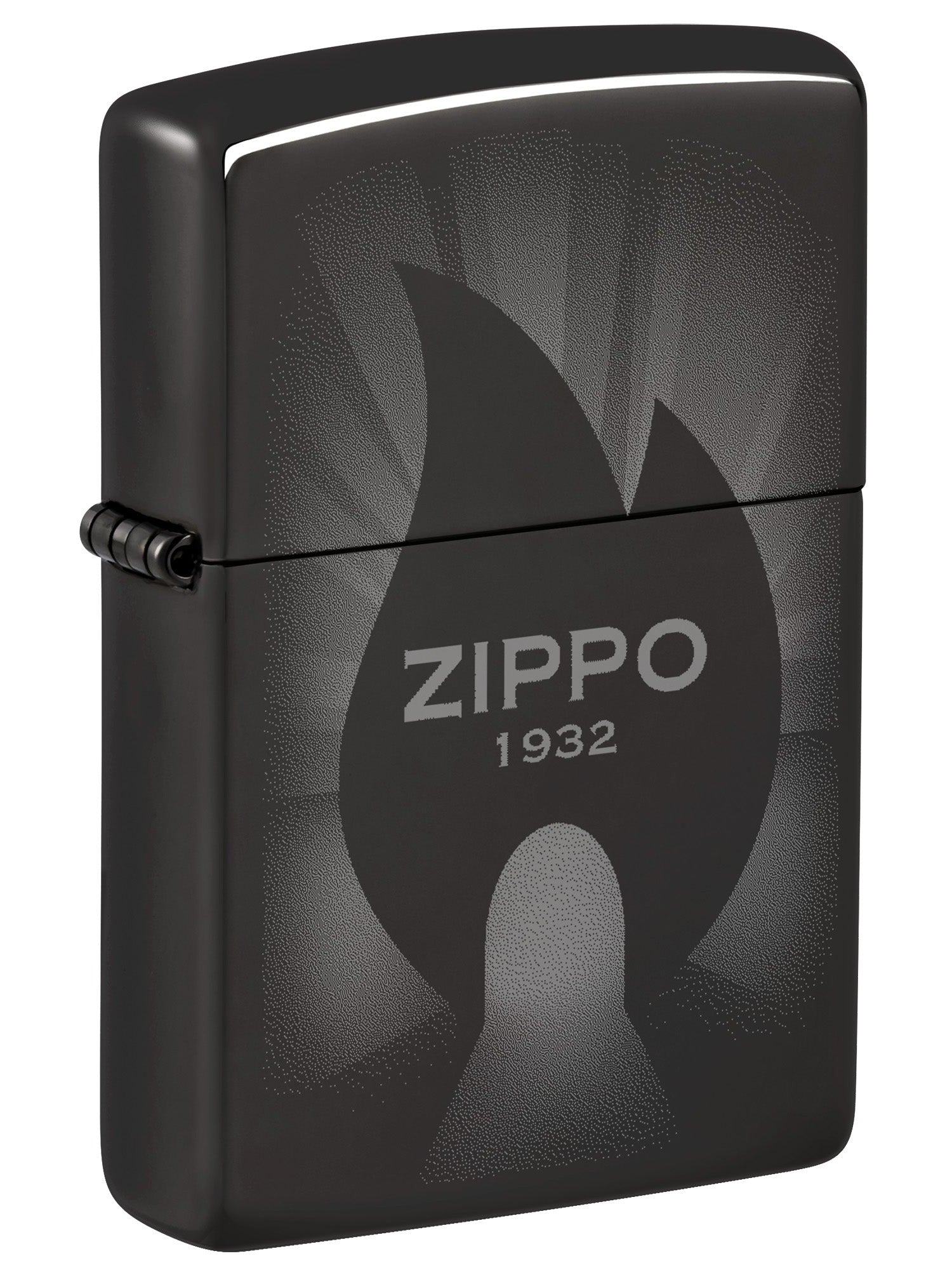 Zippo Lighter: Radiant Zippo Logo, Photo Image - High Polish Black 46175