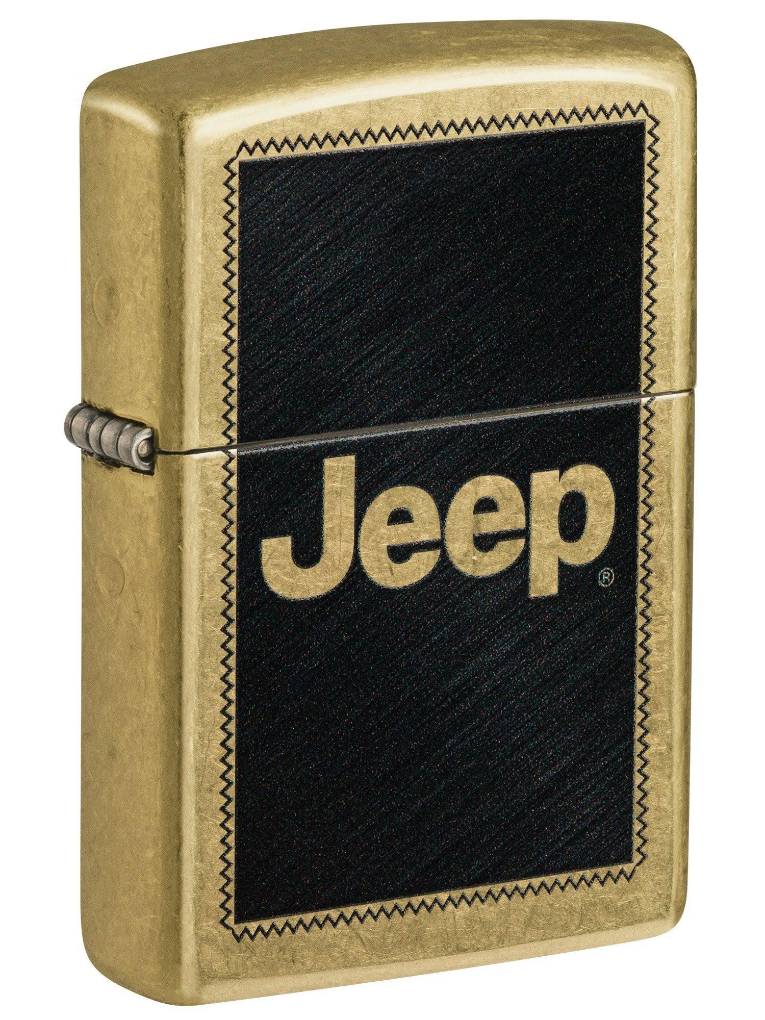 Zippo Lighter: Jeep Logo - Street Brass 46225