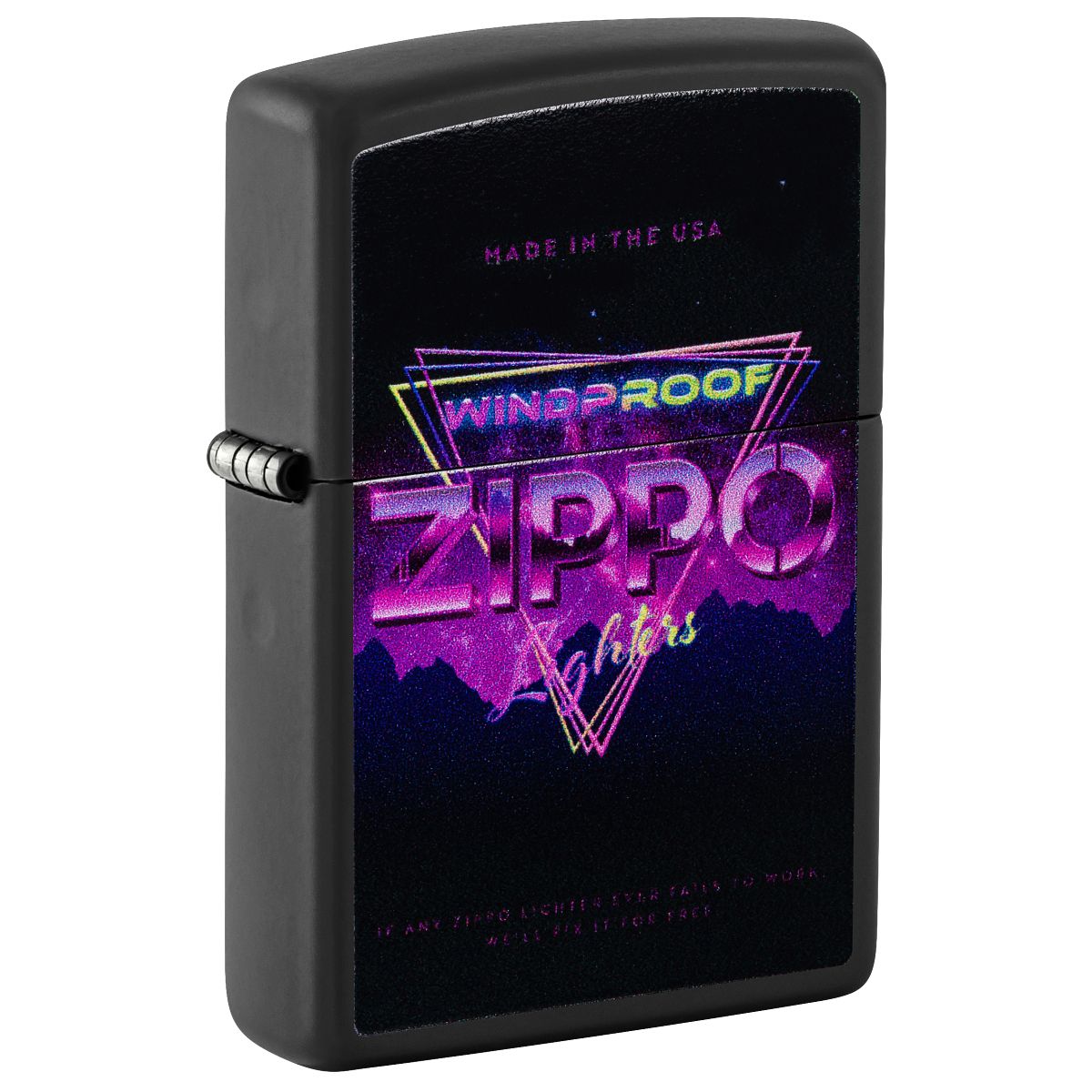Zippo Lighter: Retro Zippo Sign - Black Matte 46247