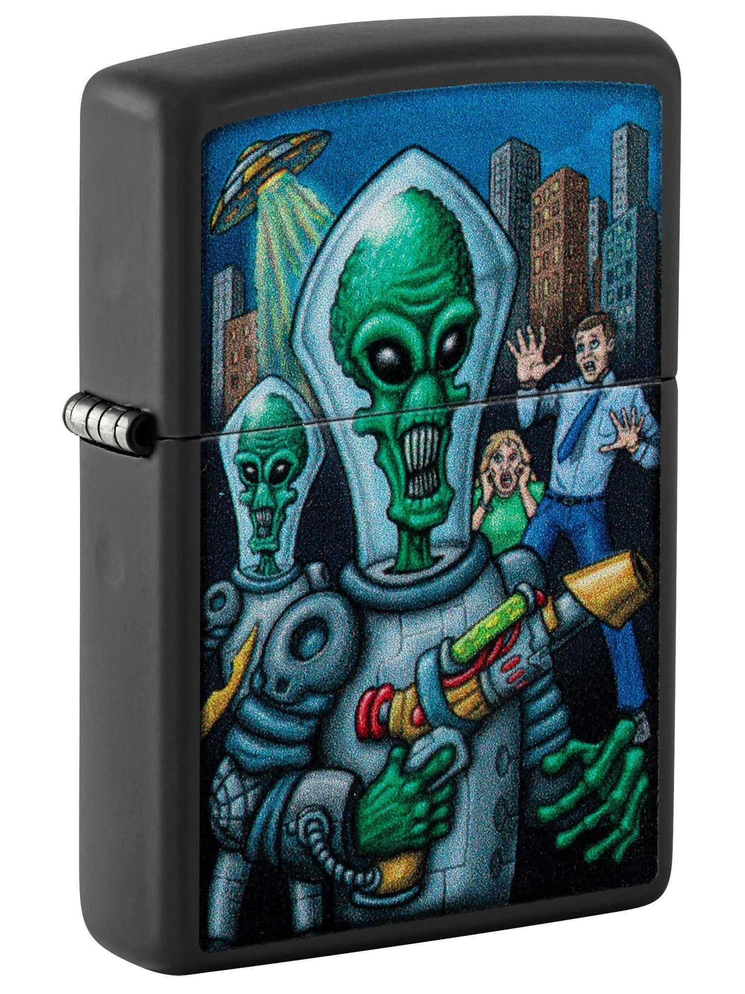 Zippo Lighter: Alien Attack - Black Matte 46250