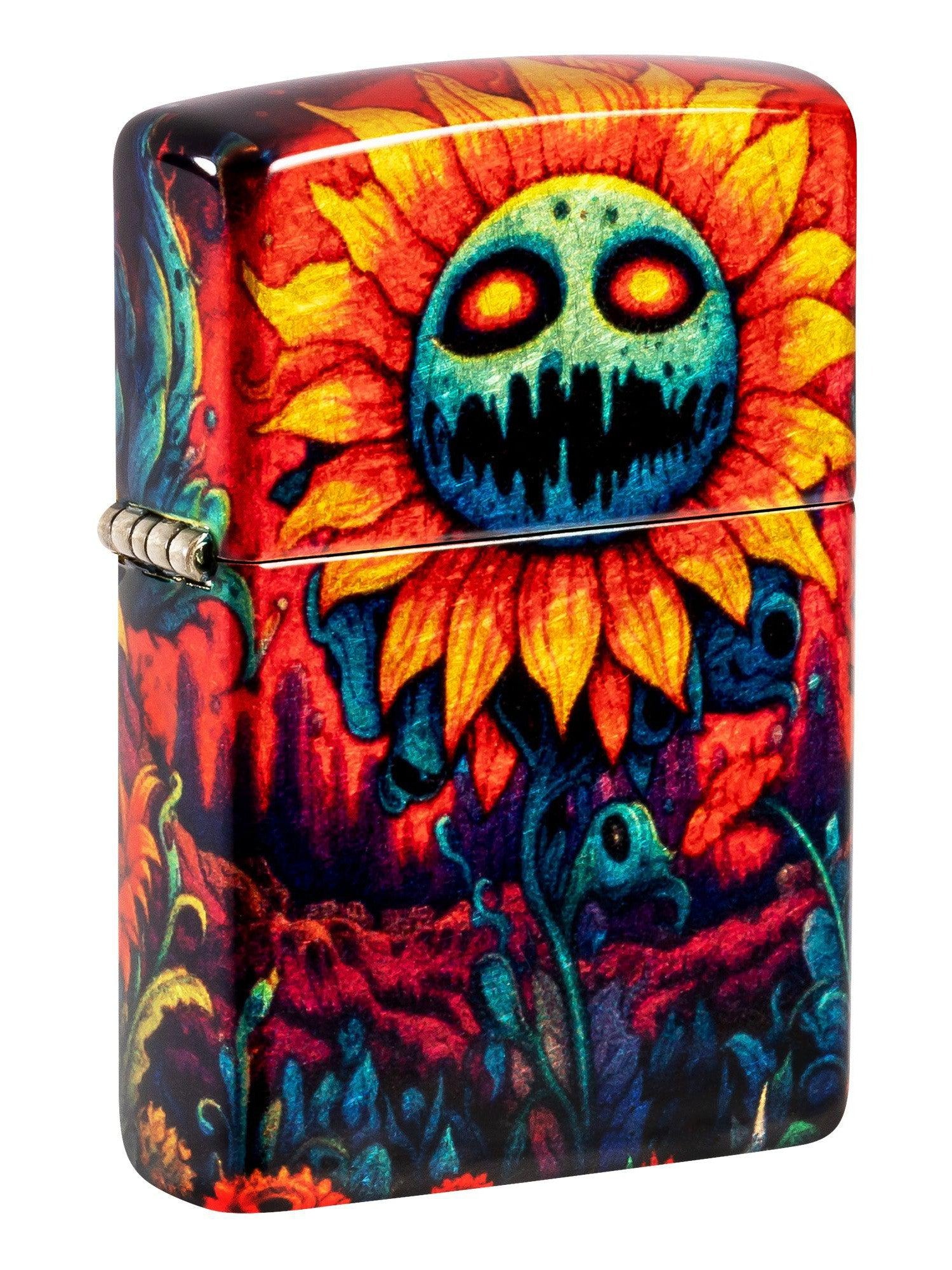 Zippo Lighter: Spooky Sunflower Design - 540 Fusion 46267