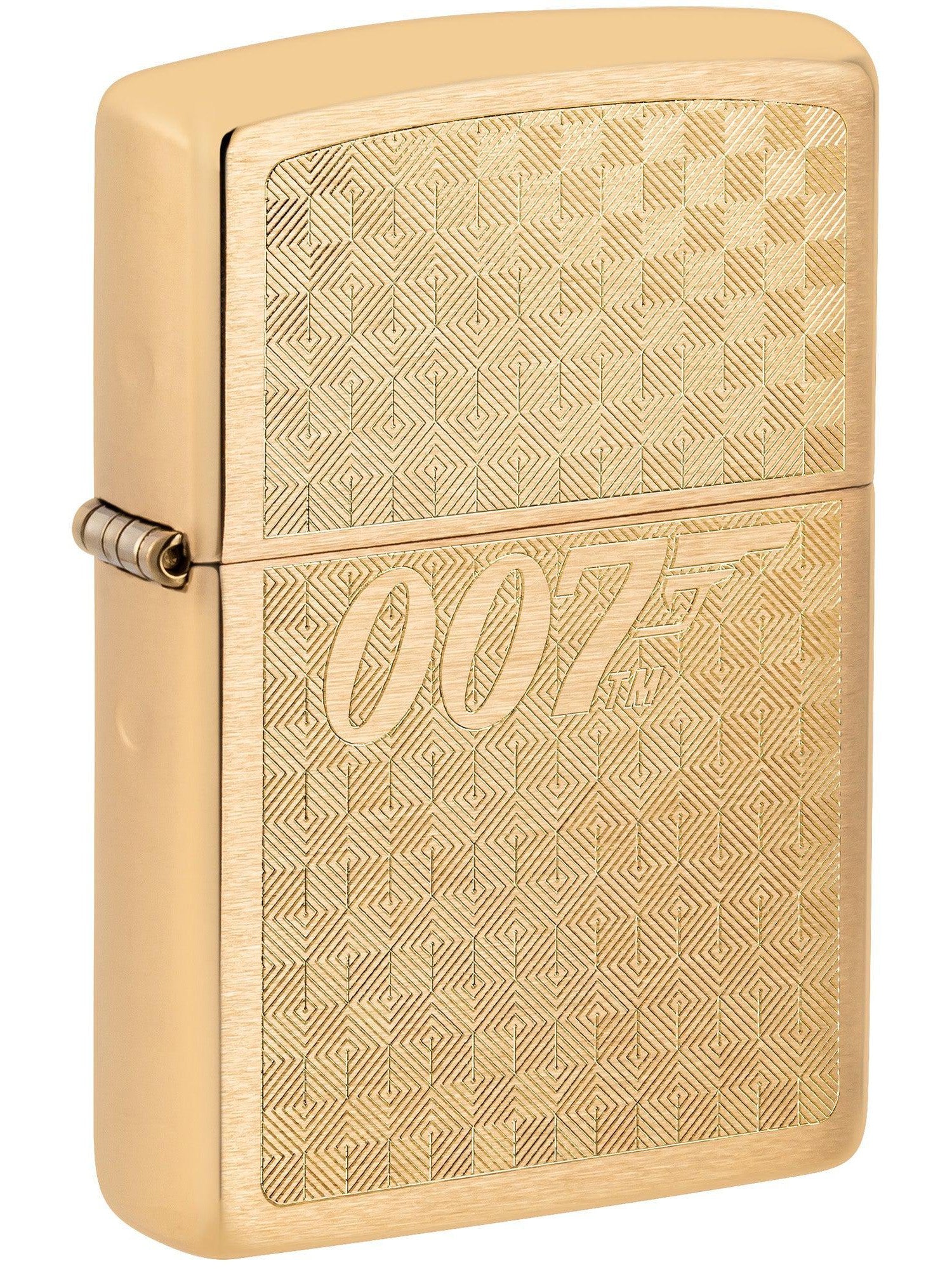 Zippo Lighter: James Bond 007 Textured Design, Engraved - Brushed Brass 46298