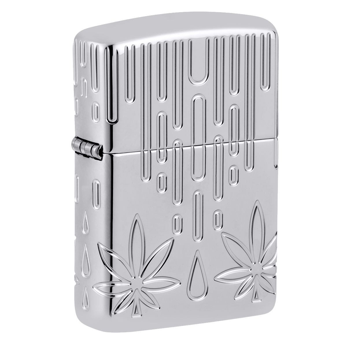 Zippo Lighter: Armor MultiCut, Waxy Weed Leaf - High Polish Chrome 46303