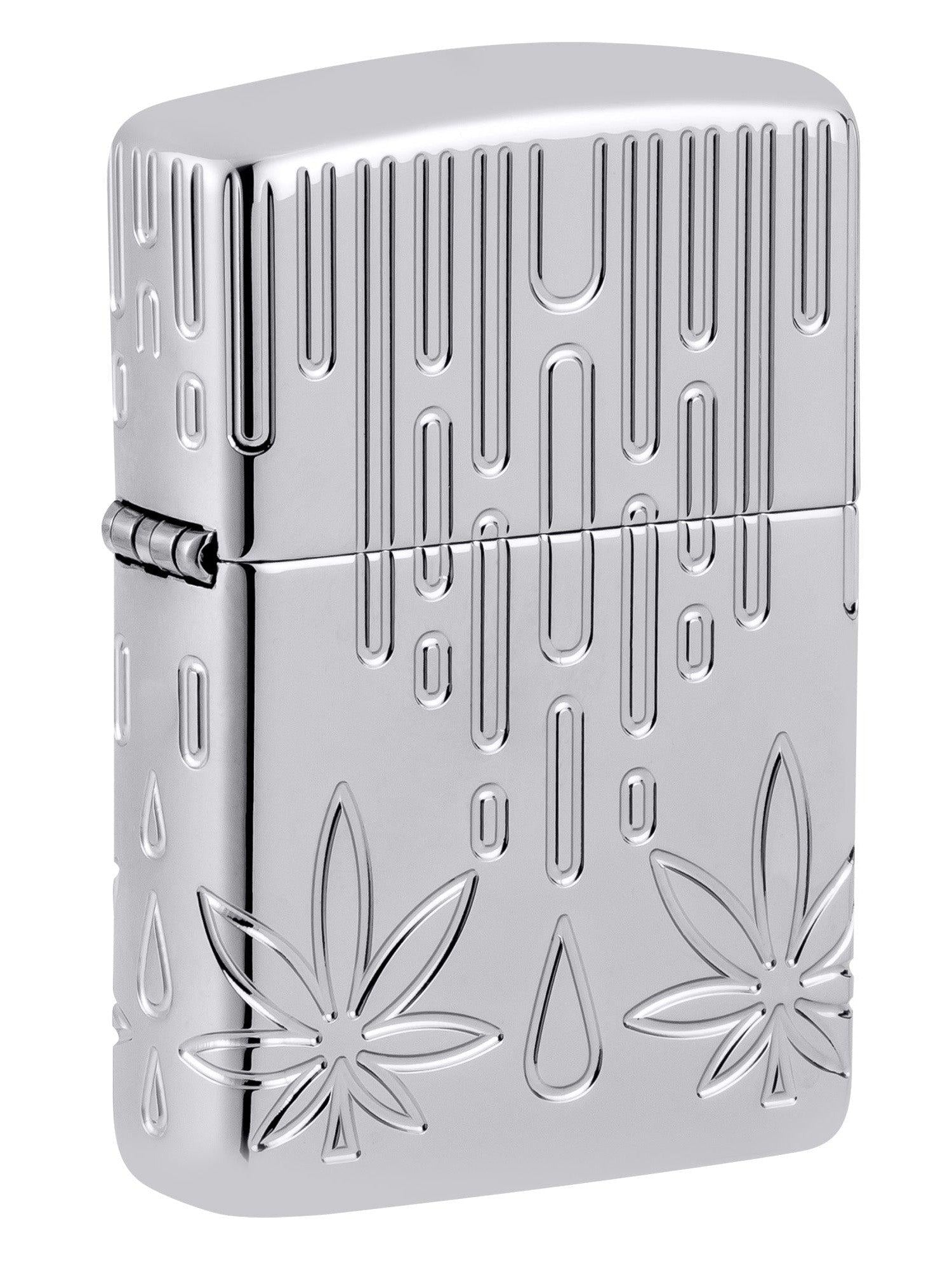 Zippo Lighter: Armor MultiCut, Waxy Weed Leaf - High Polish Chrome 46303