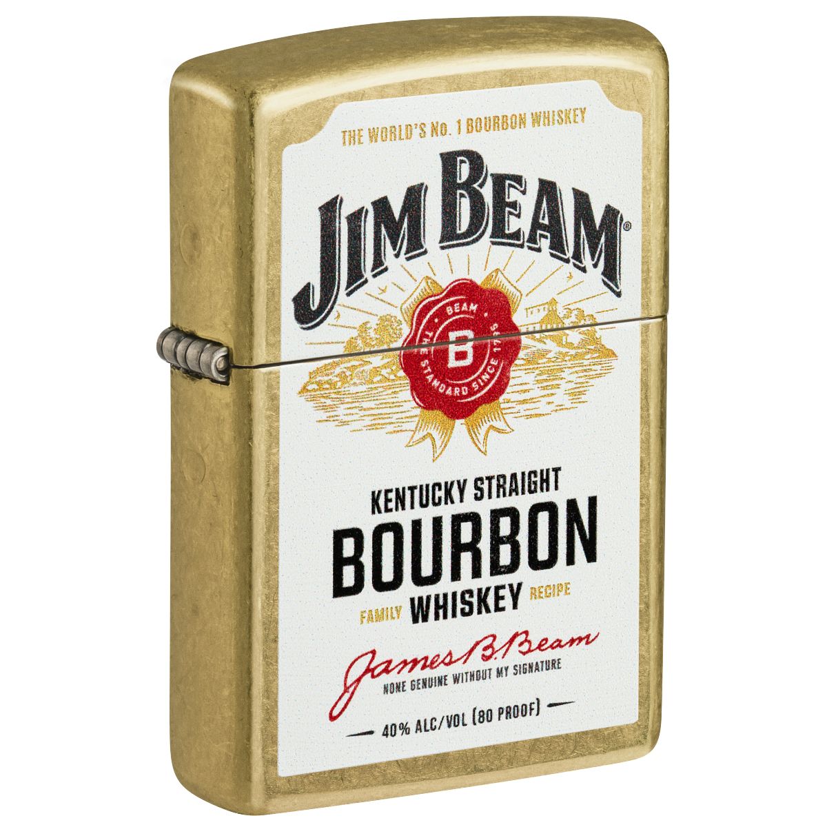 Zippo Lighter: Jim Beam Label Design - Street Brass 46305