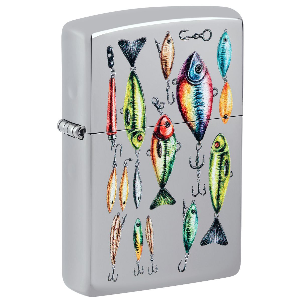 Zippo Lighter: Fishing Lures - High Polish Chrome 46319