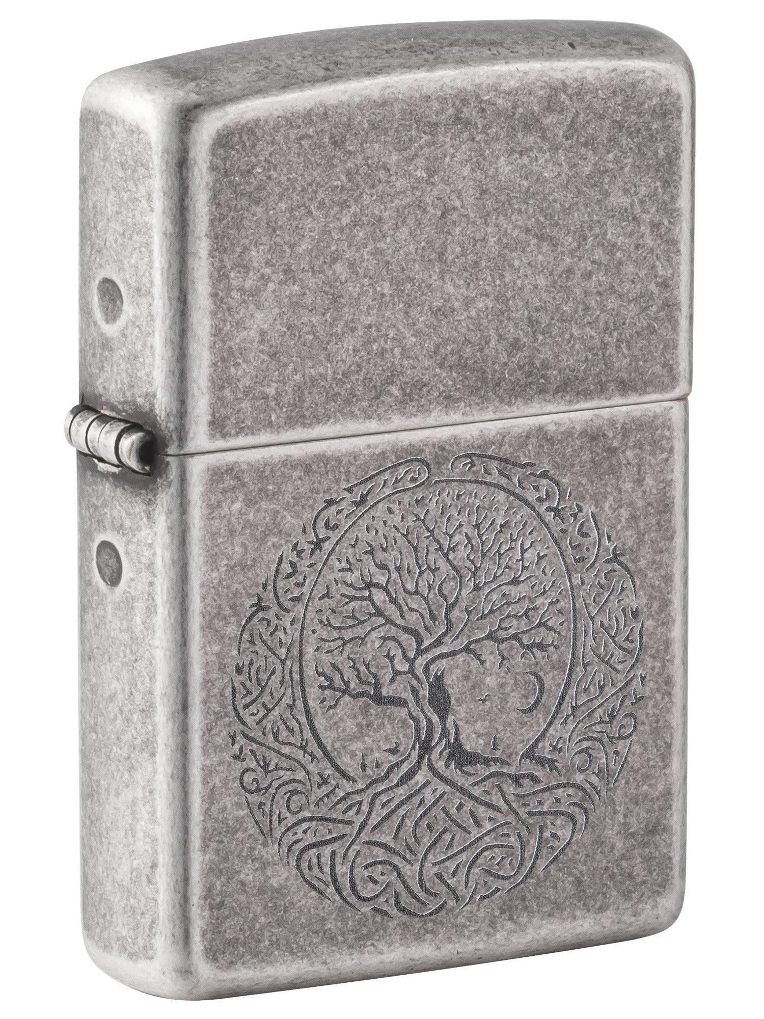Zippo Lighter: Tree of Life, Engraved - Antique Silver Plate 46327
