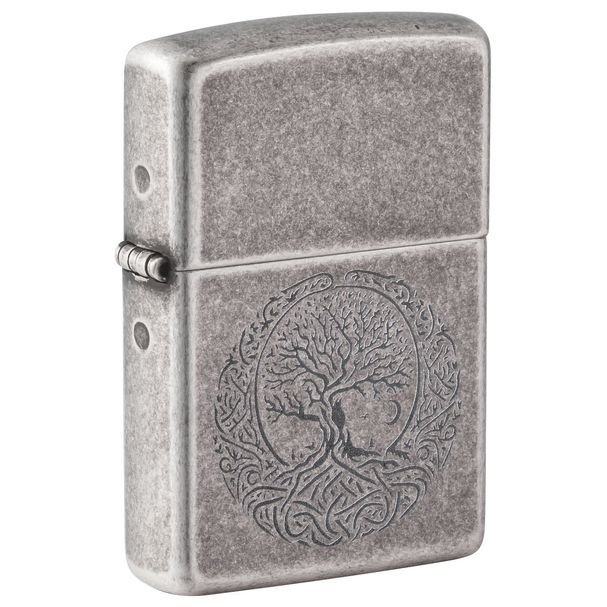 Zippo Lighter: Tree of Life, Engraved - Antique Silver Plate 46327
