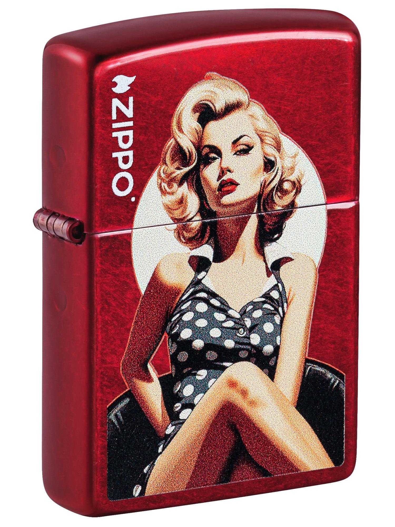 Zippo Lighter: Vintage Pin-up Girl - Candy Apple Red 46331