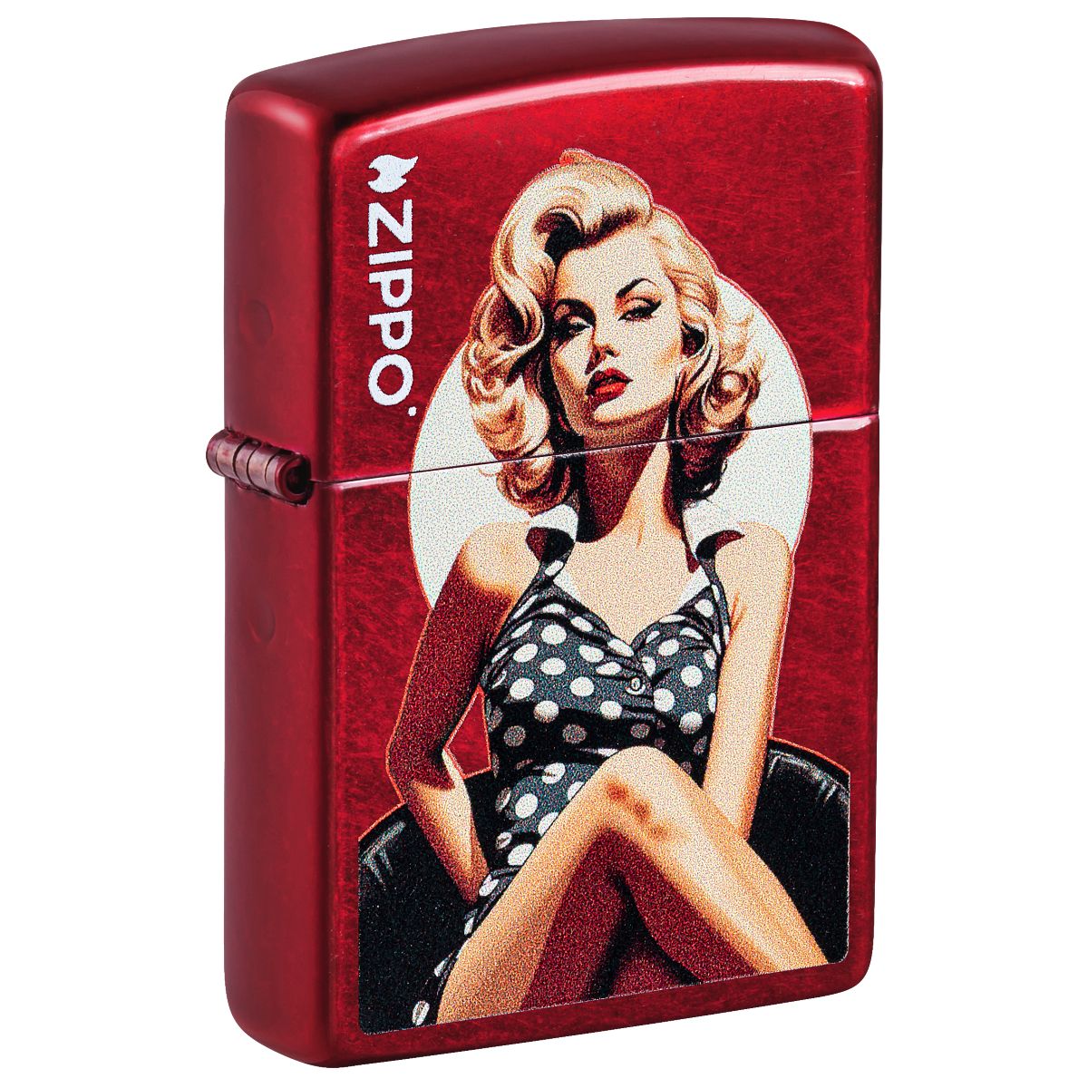 Zippo Lighter: Vintage Pin-up Girl - Candy Apple Red 46331