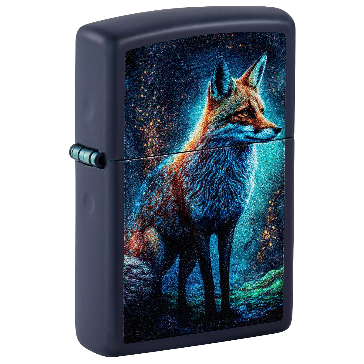 Zippo Lighter: Fox at Night - Navy Matte 46338
