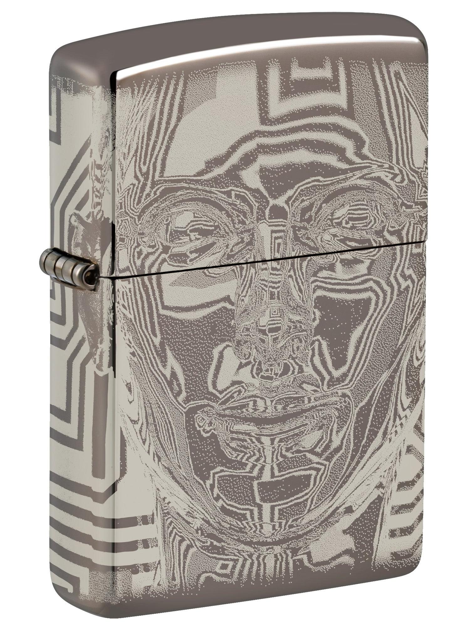Zippo Lighter: Metal Head Design - Black Ice 46357