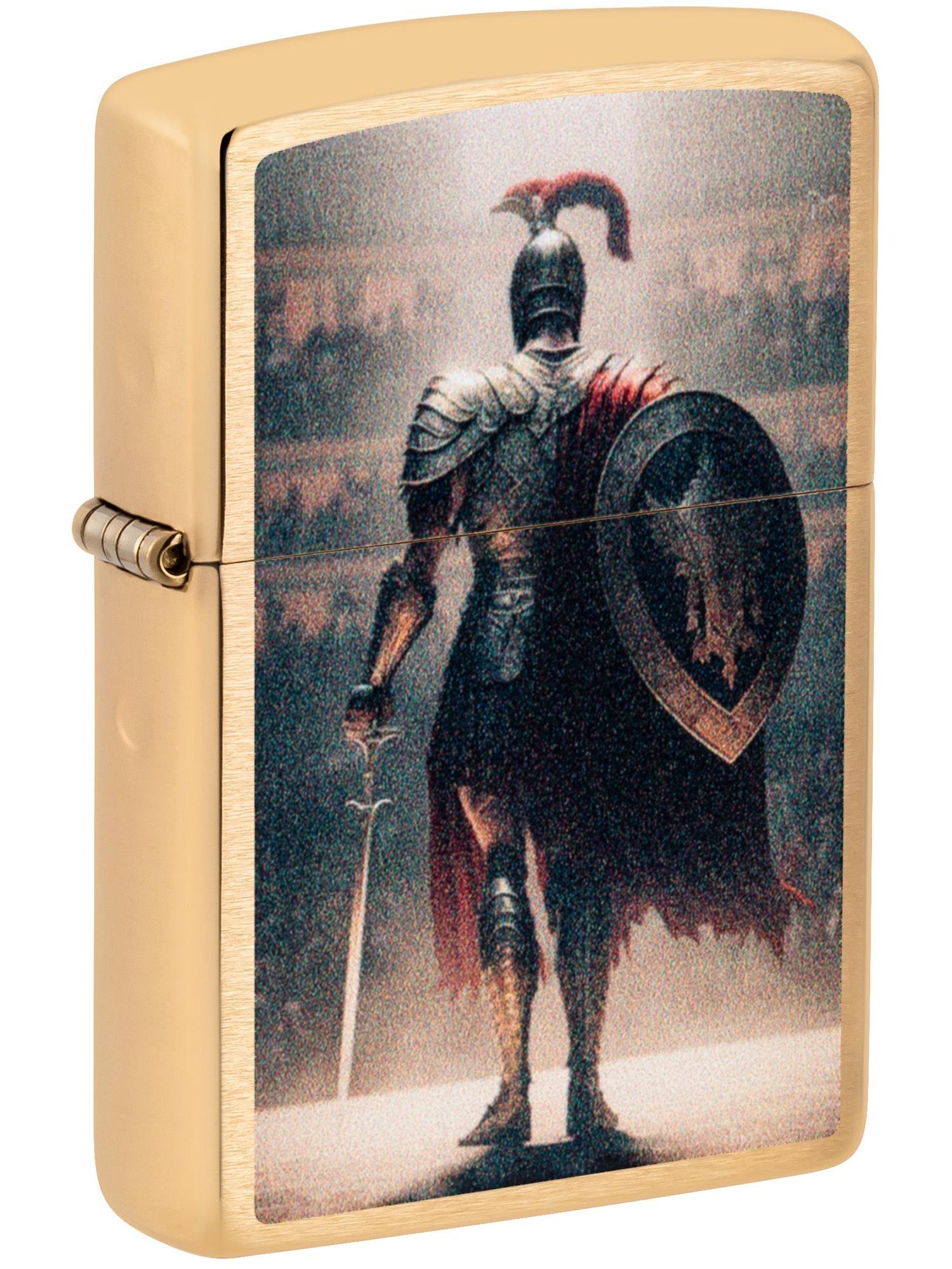 Zippo Lighter: Gladiator with Sword - Brushed Brass 46374