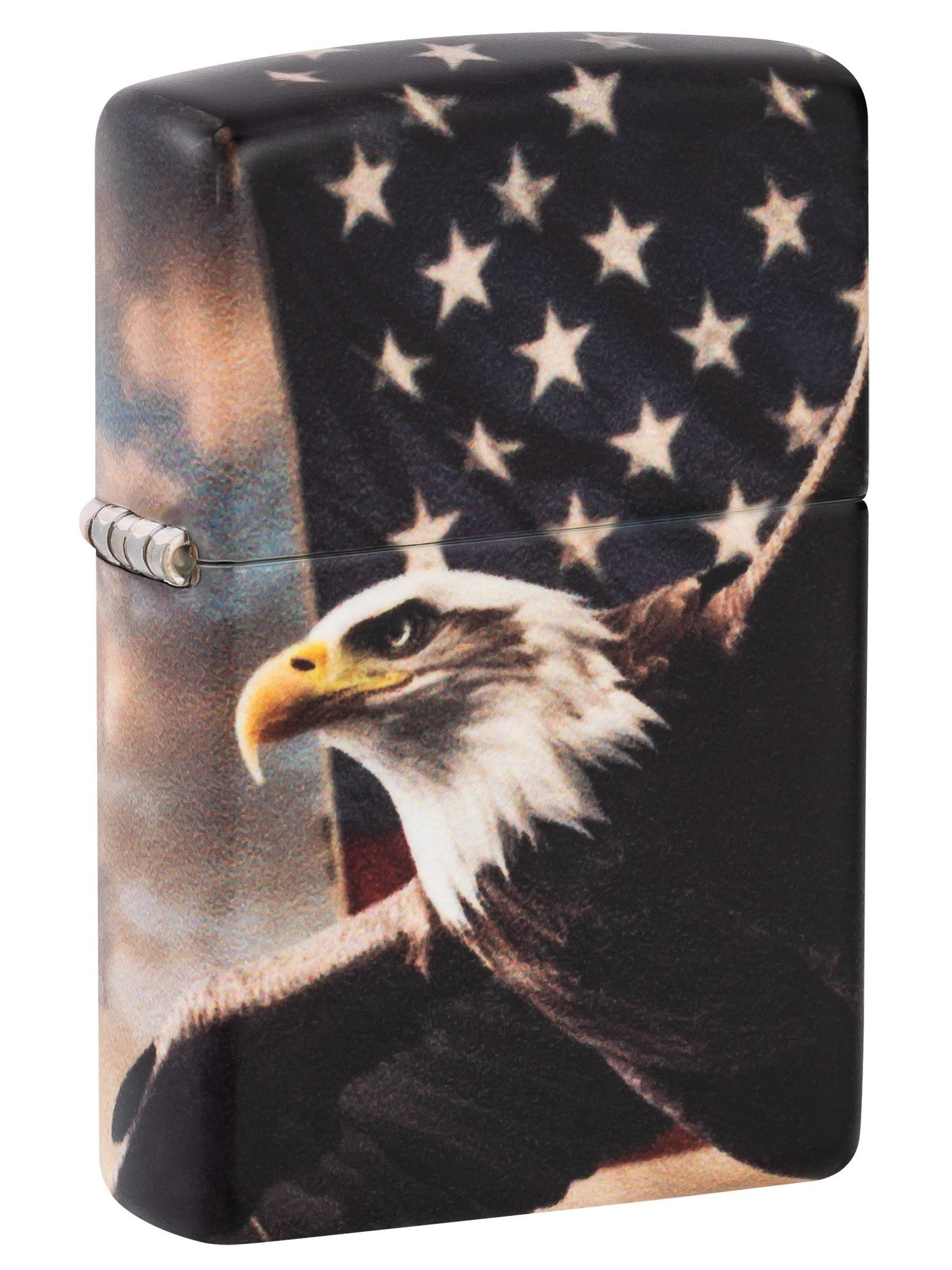 Zippo Lighter: Eagle with American Flag - 540 Color 46383