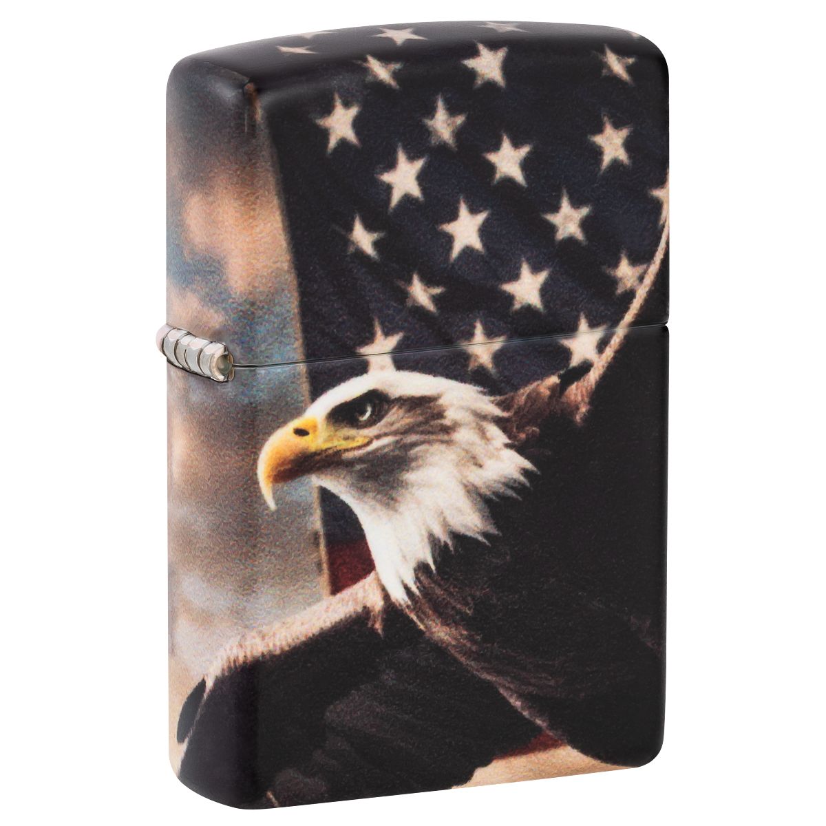 Zippo Lighter: Eagle with American Flag - 540 Color 46383