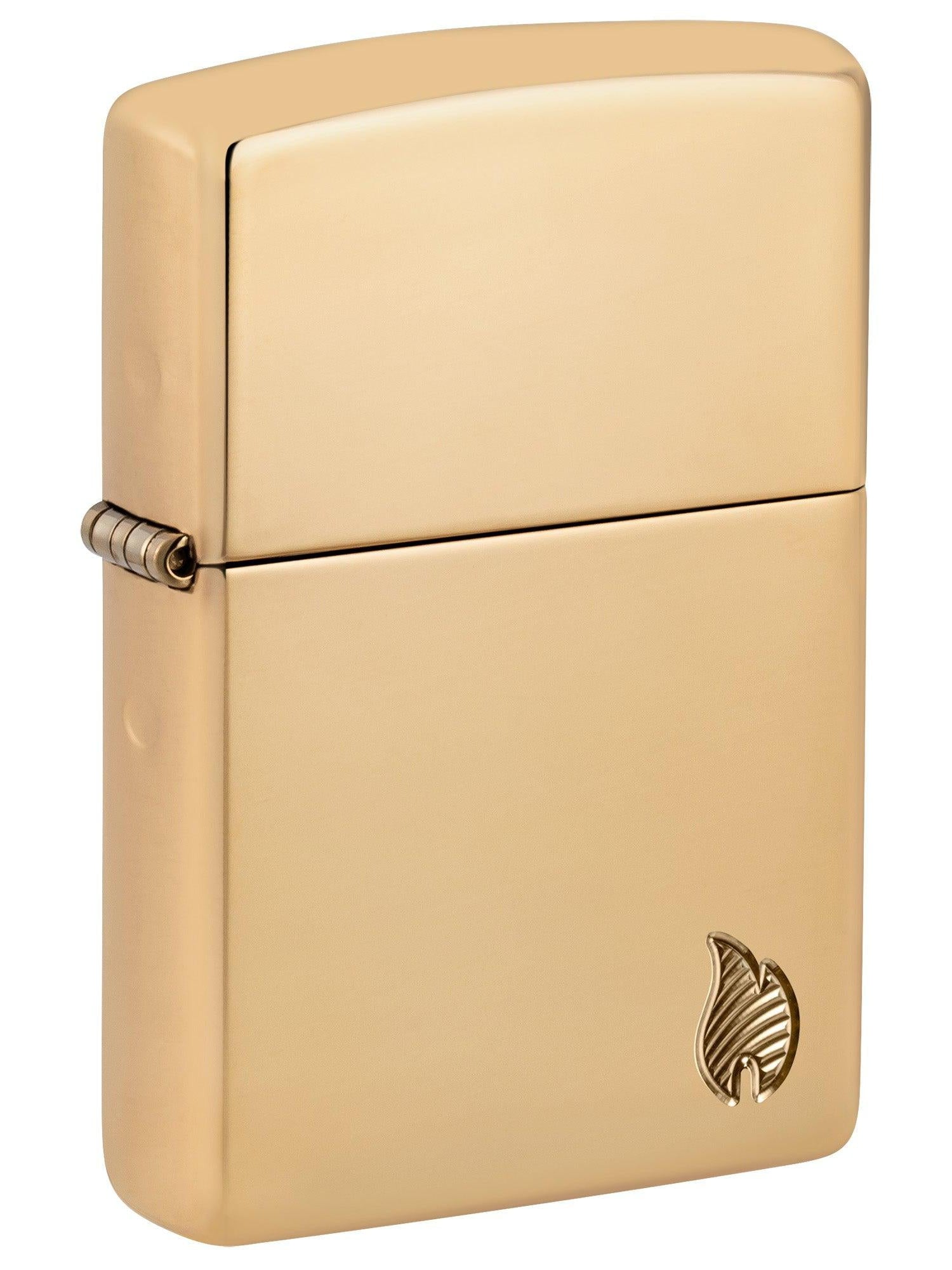 Zippo Lighter: Armor Deep Carved Flame - High Polish Brass 46397