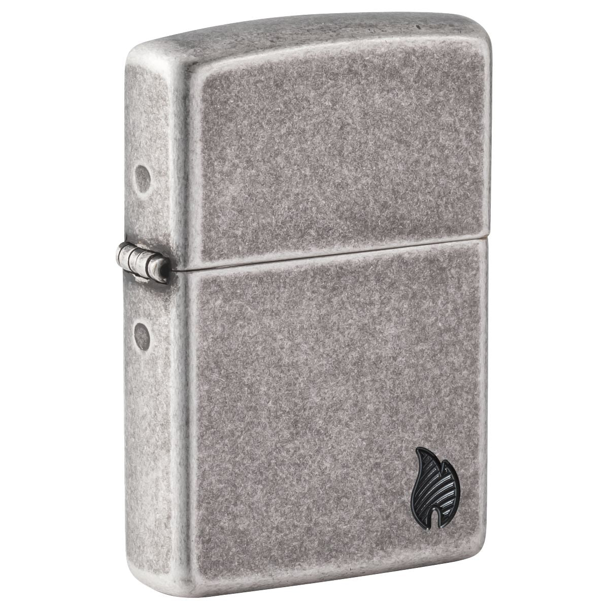Zippo Lighter: Armor Deep Carved Flame - Antique Silver 46399