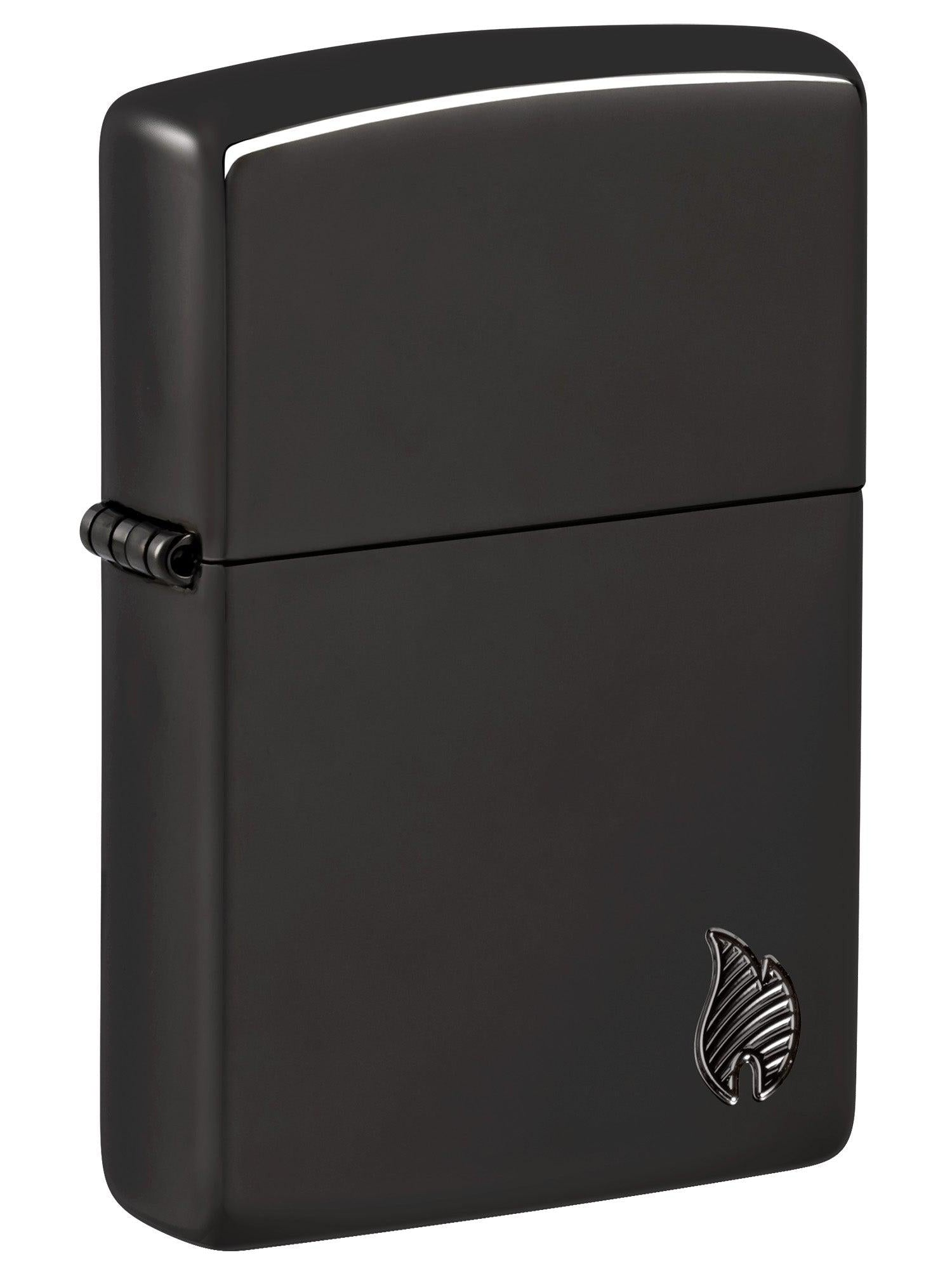 Zippo Lighter: Armor Deep Carved Flame - High Polish Black 46402