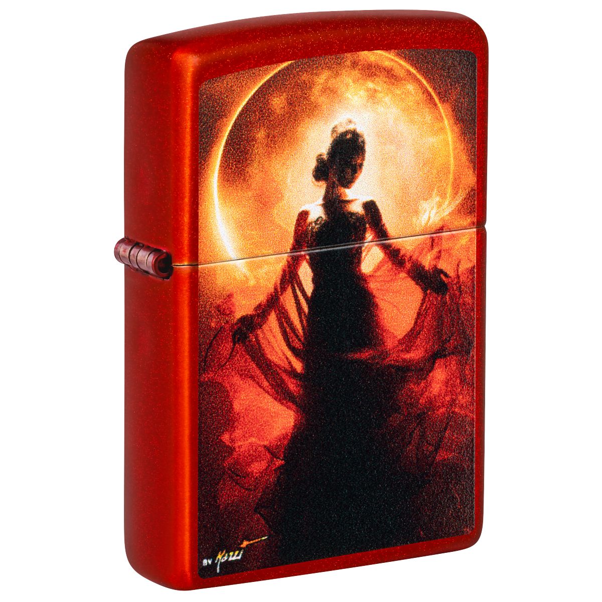 Zippo Lighter: Mazzi Woman Silhouette - Metallic Red 46410