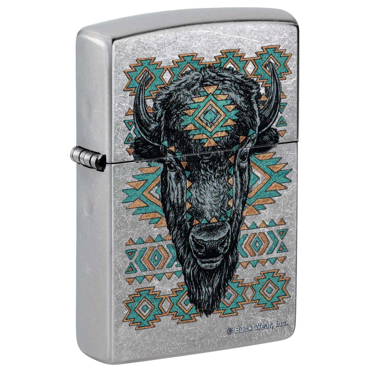 Zippo Lighter: Bison Design - Street Chrome 46422