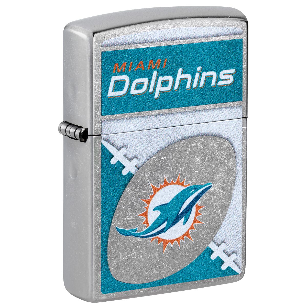 Zippo Lighter: NFL Football, Miami Dolphins - Street Chrome 46454