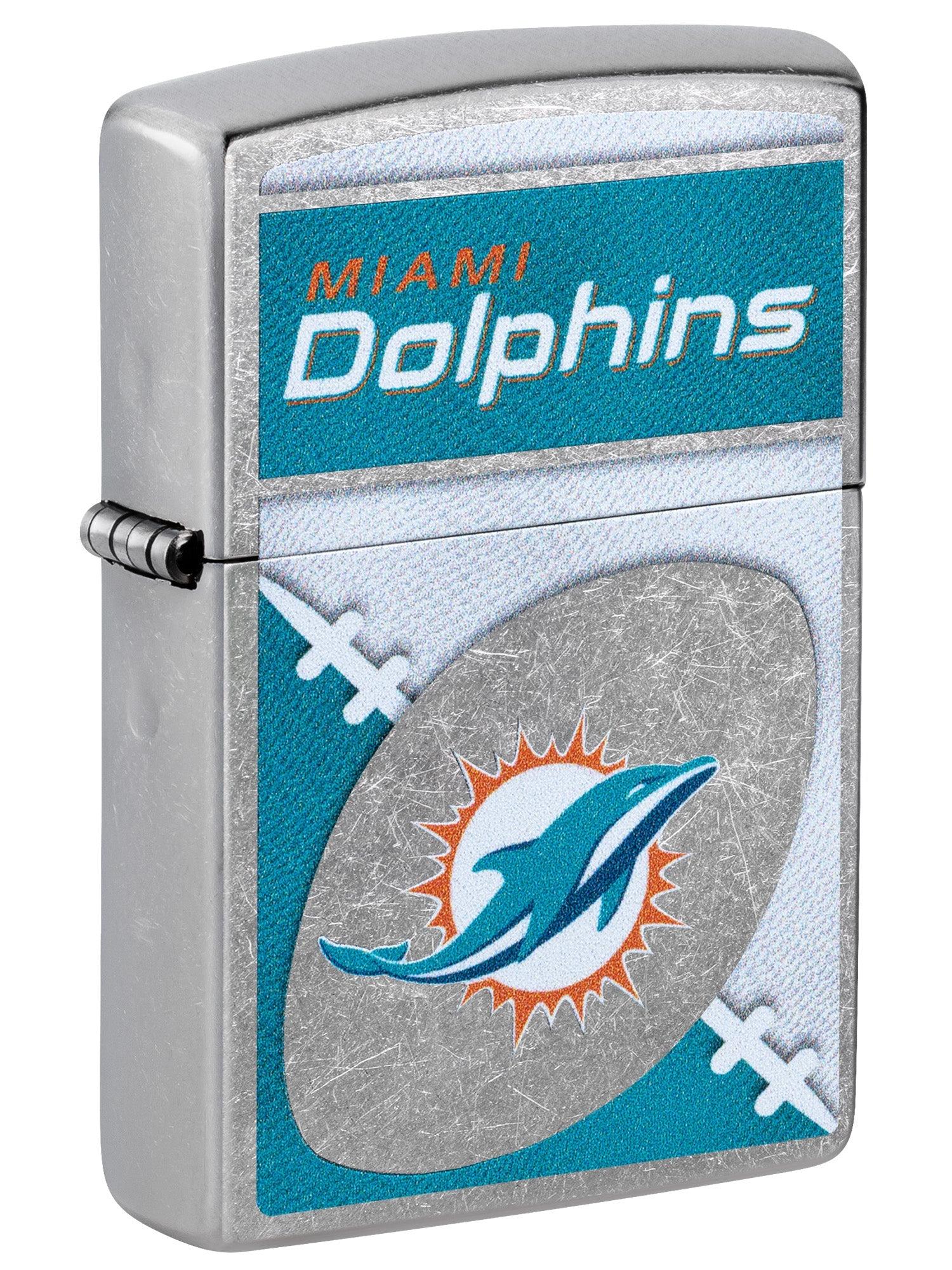 Zippo Lighter: NFL Football, Miami Dolphins - Street Chrome 46454