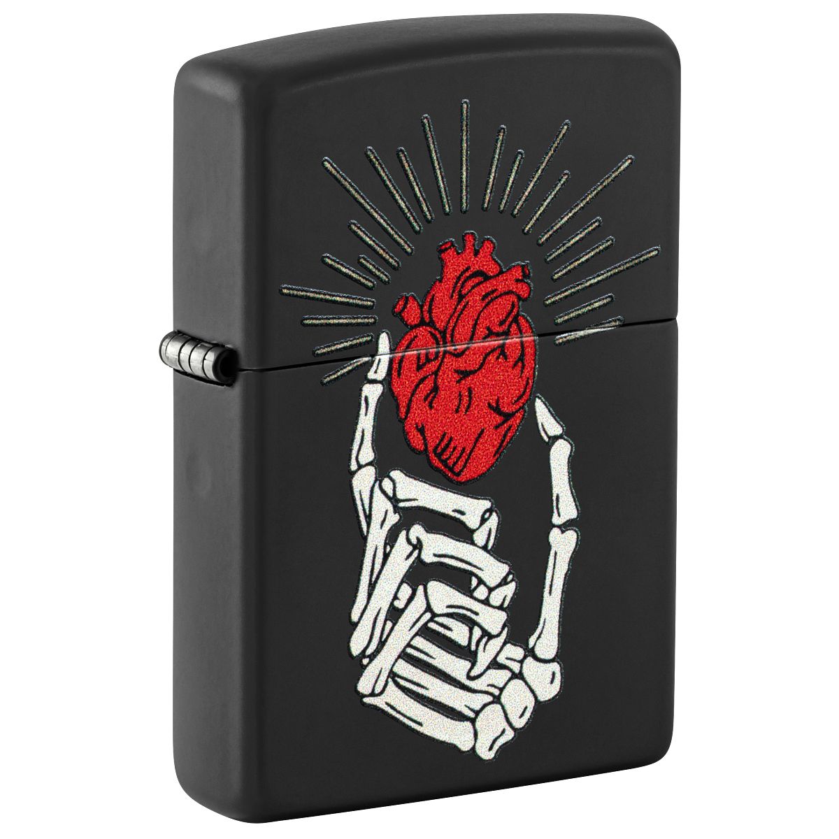 Zippo Lighter: Undying Love Design - Black Matte 46469