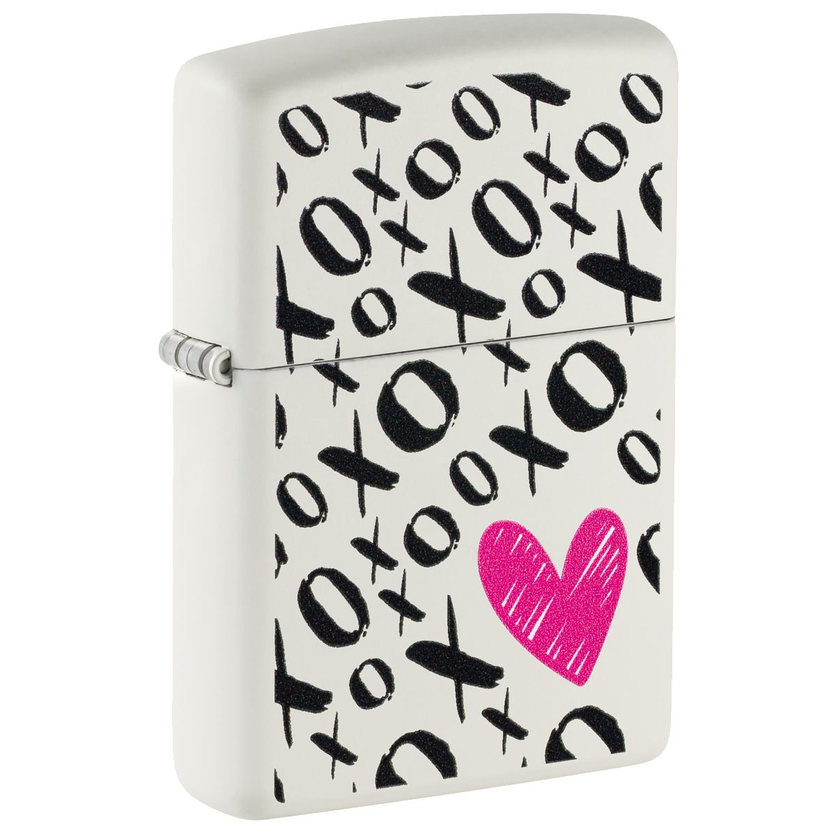 Zippo Lighter: Hugs and Kisses Design - White Matte 46471