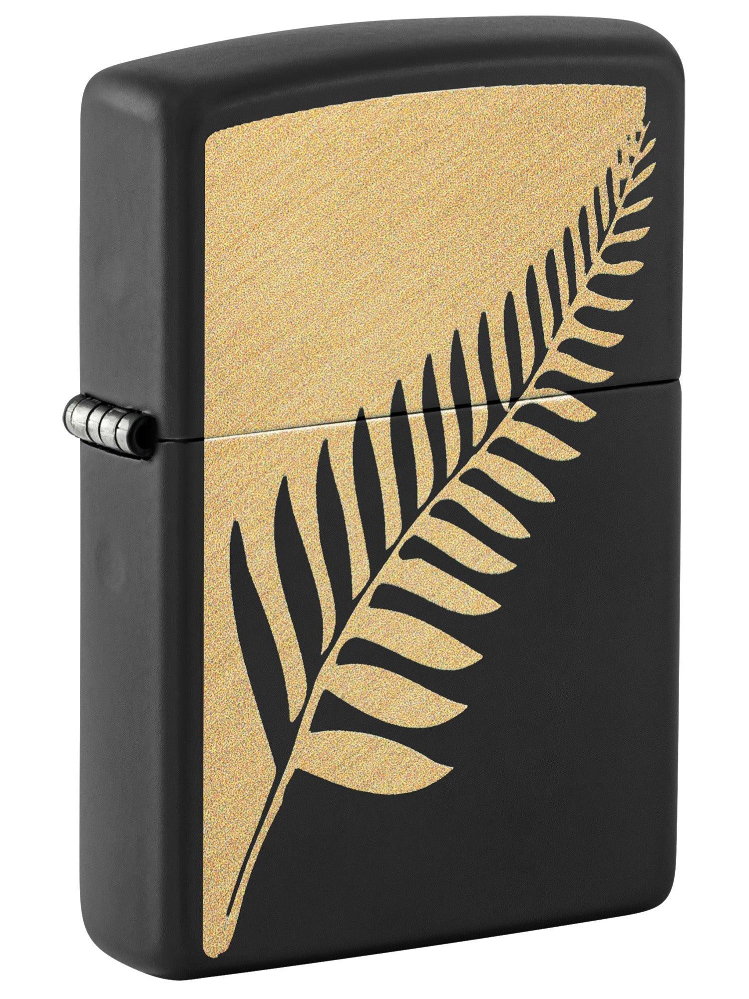 Zippo Lighter: Zen Flora Design - Black Matte 46473