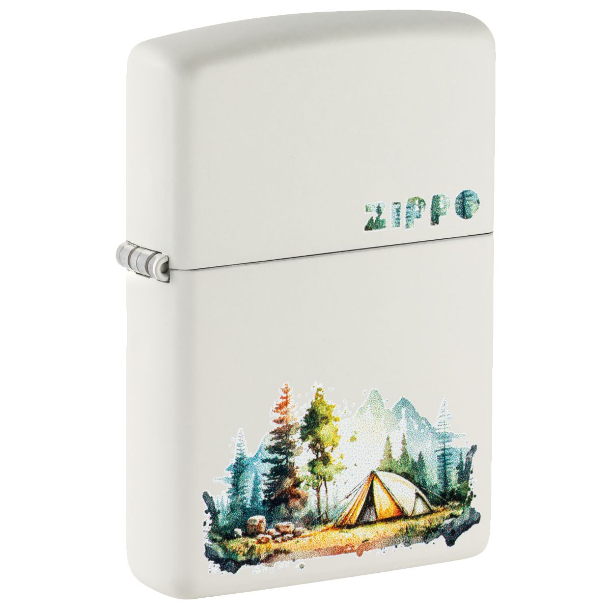 Zippo Lighter: Nature Retreat Design - White Matte 46474