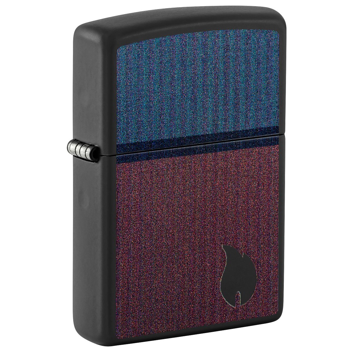Zippo Lighter: Color Block Flame Design - Black Matte 46476