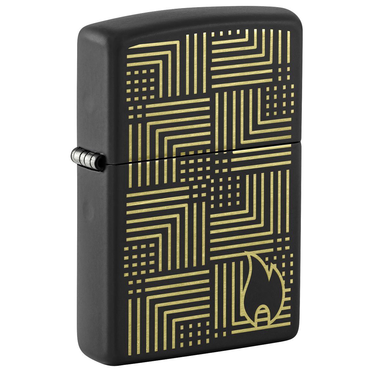 Zippo Lighter: Zippo Reflection Design, Engraved - Black Matte 46478