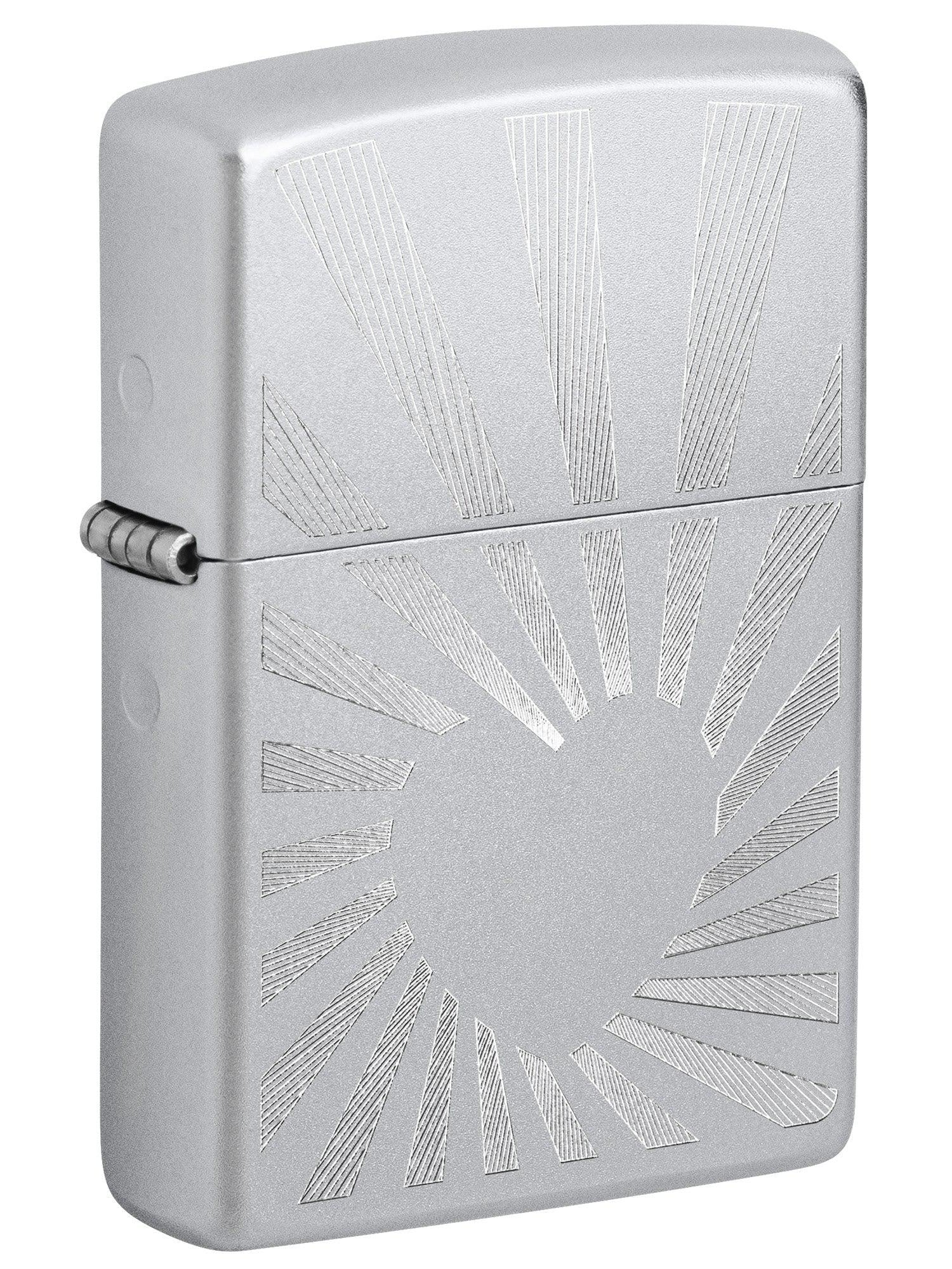 Zippo Lighter: Love Radiates Design, Engraved - Satin Chrome 46480