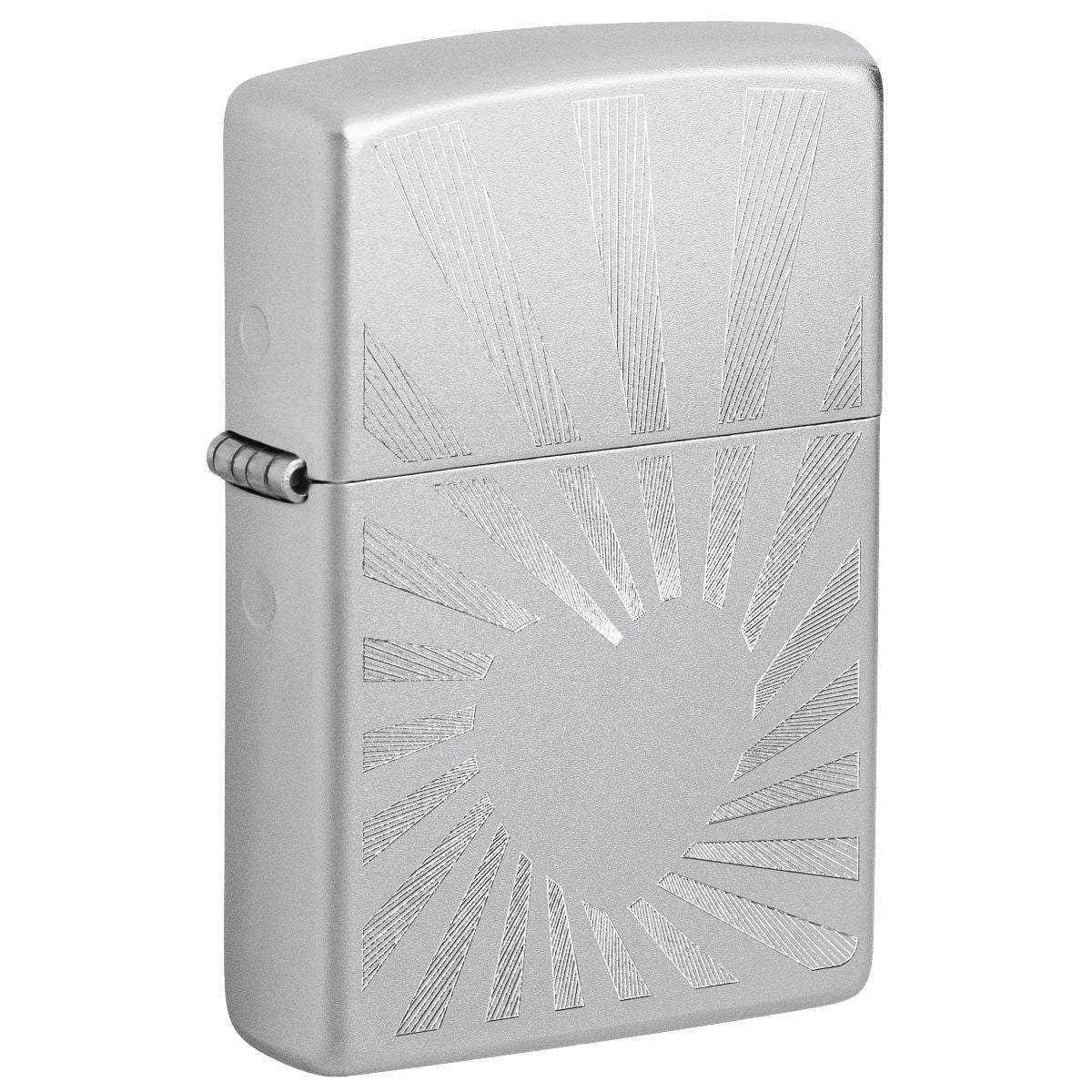 Zippo Lighter: Love Radiates Design, Engraved - Satin Chrome 46480