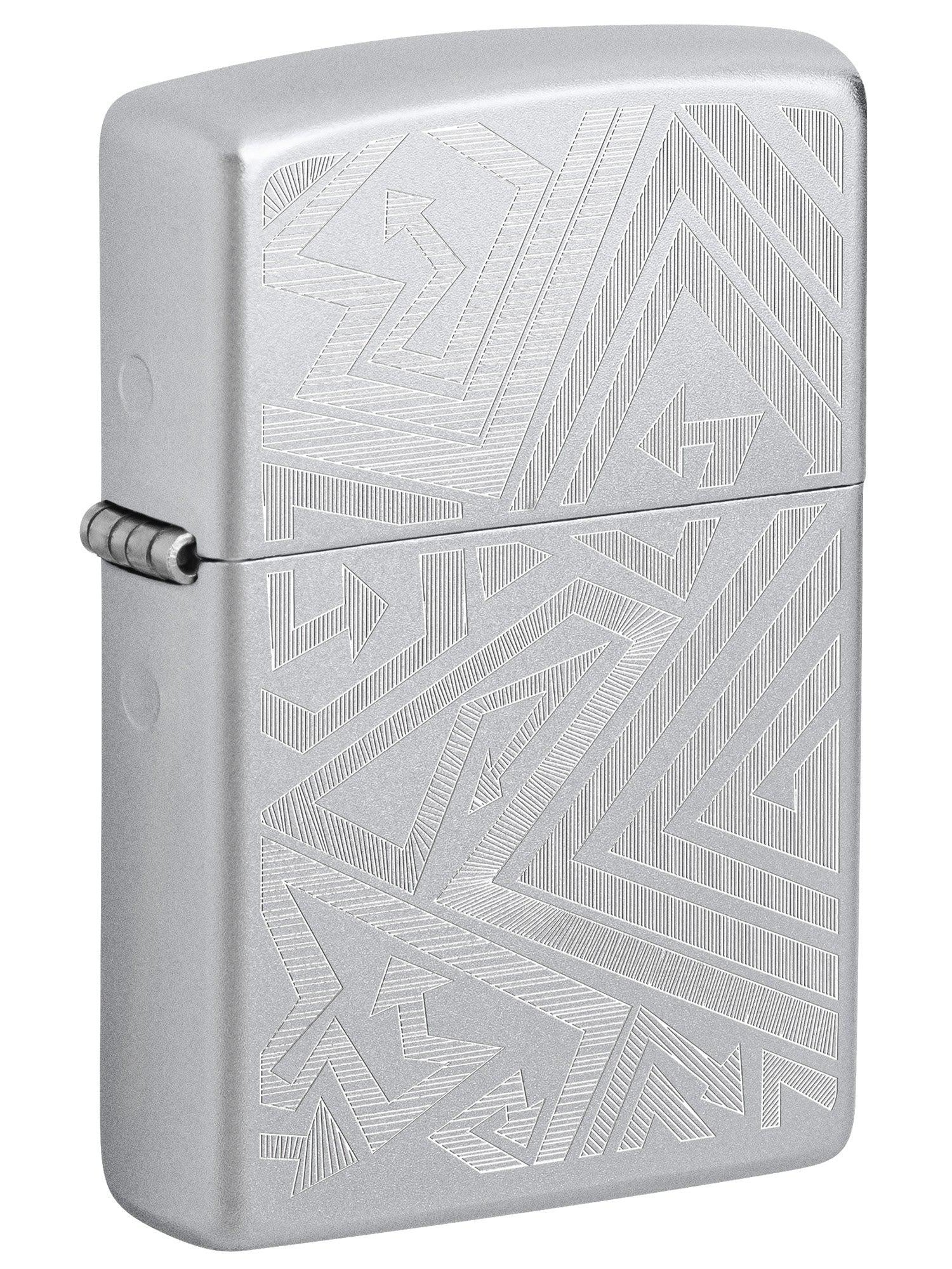 Zippo Lighter: Which Way? Design, Engraved - Satin Chrome 46481