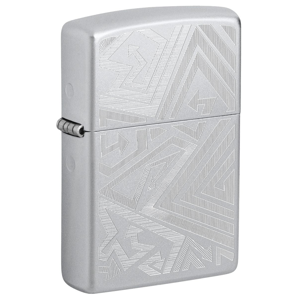 Zippo Lighter: Which Way? Design, Engraved - Satin Chrome 46481