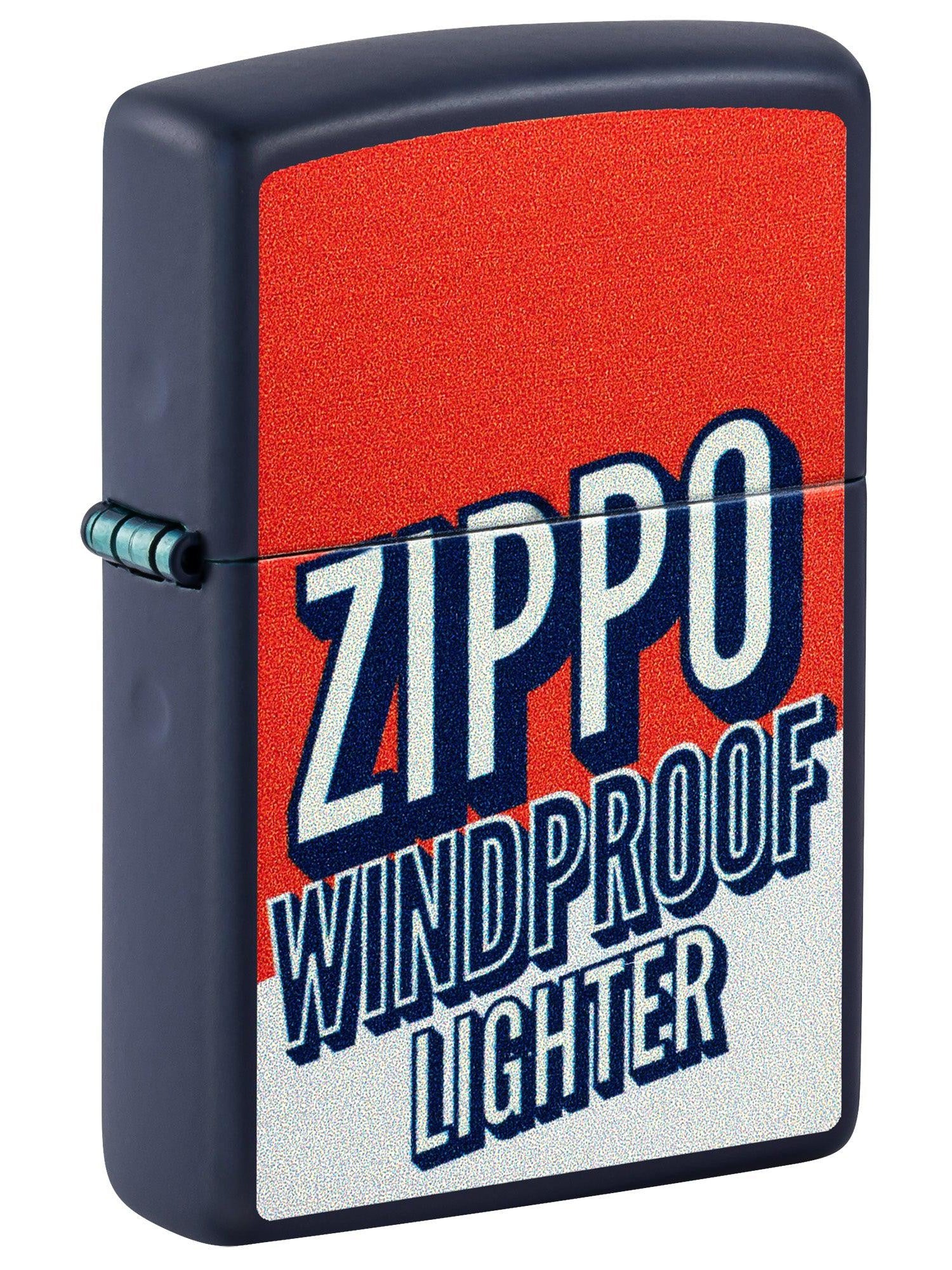 Zippo Lighter: Color Block Zippo Design - Navy Matte 46486