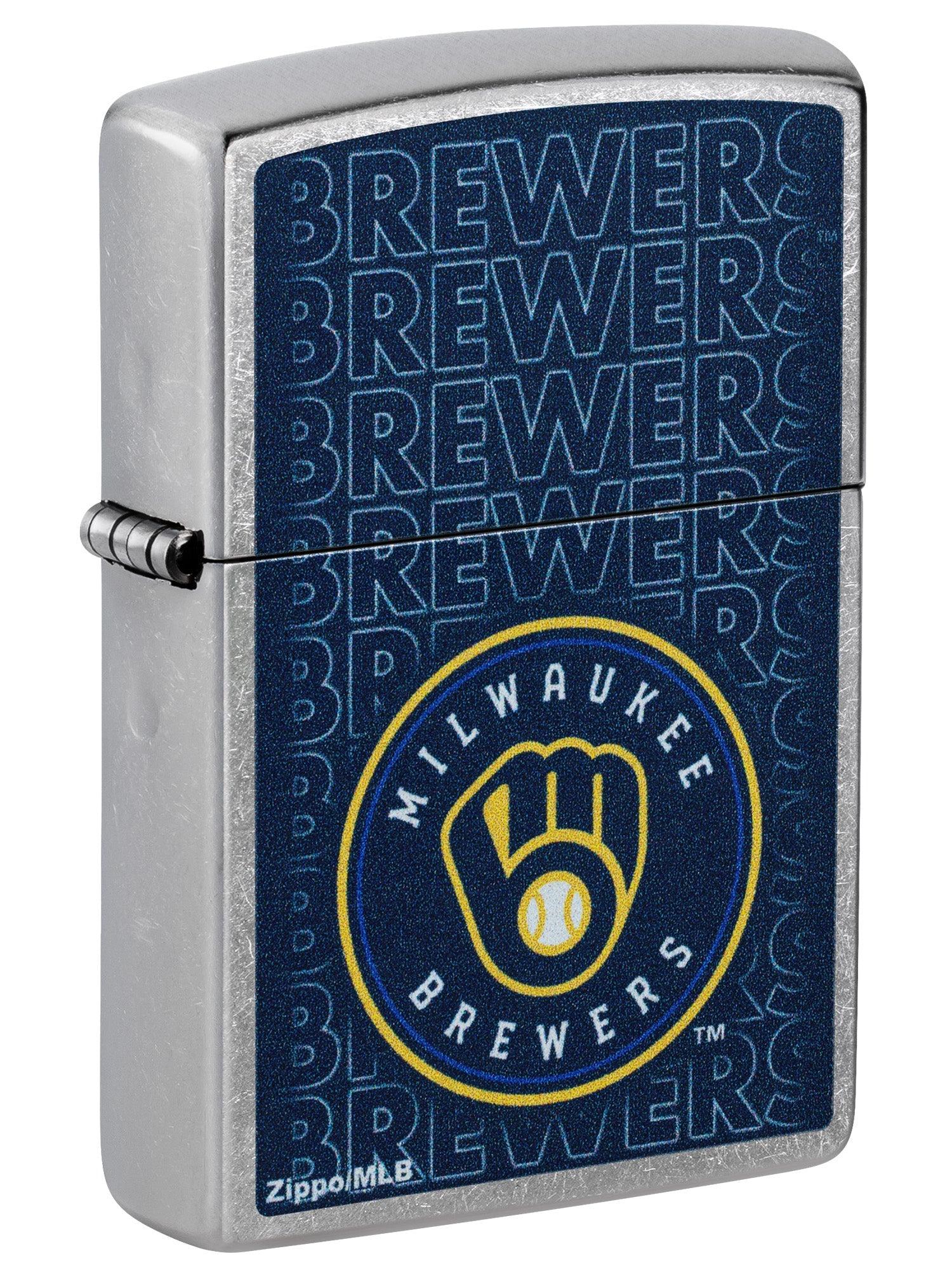 Zippo Lighter: MLB Baseball, Milwaukee Brewers - Street Chrome 46545