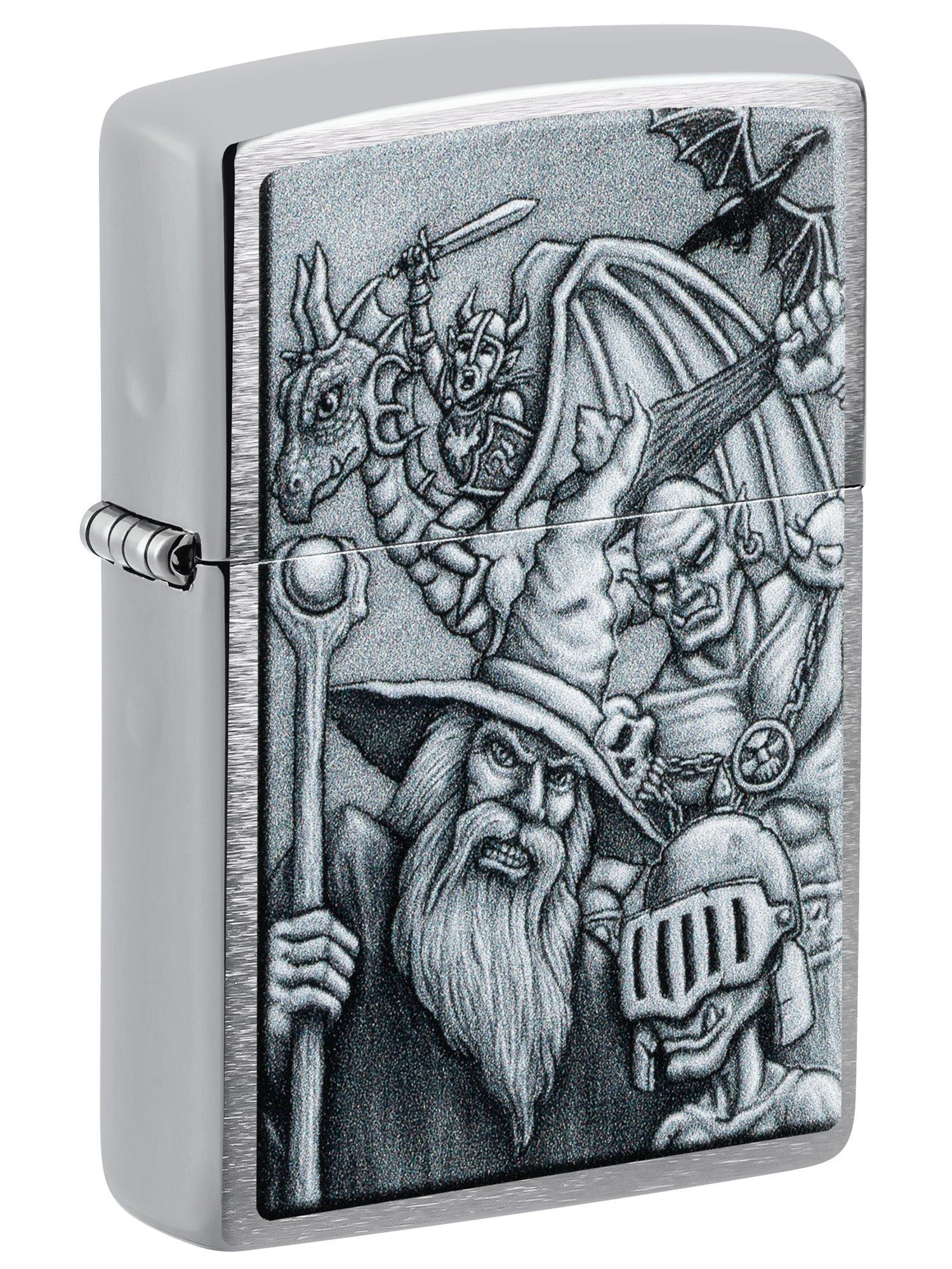 Zippo Lighter: Mystical Beings - Brushed Chrome 46579