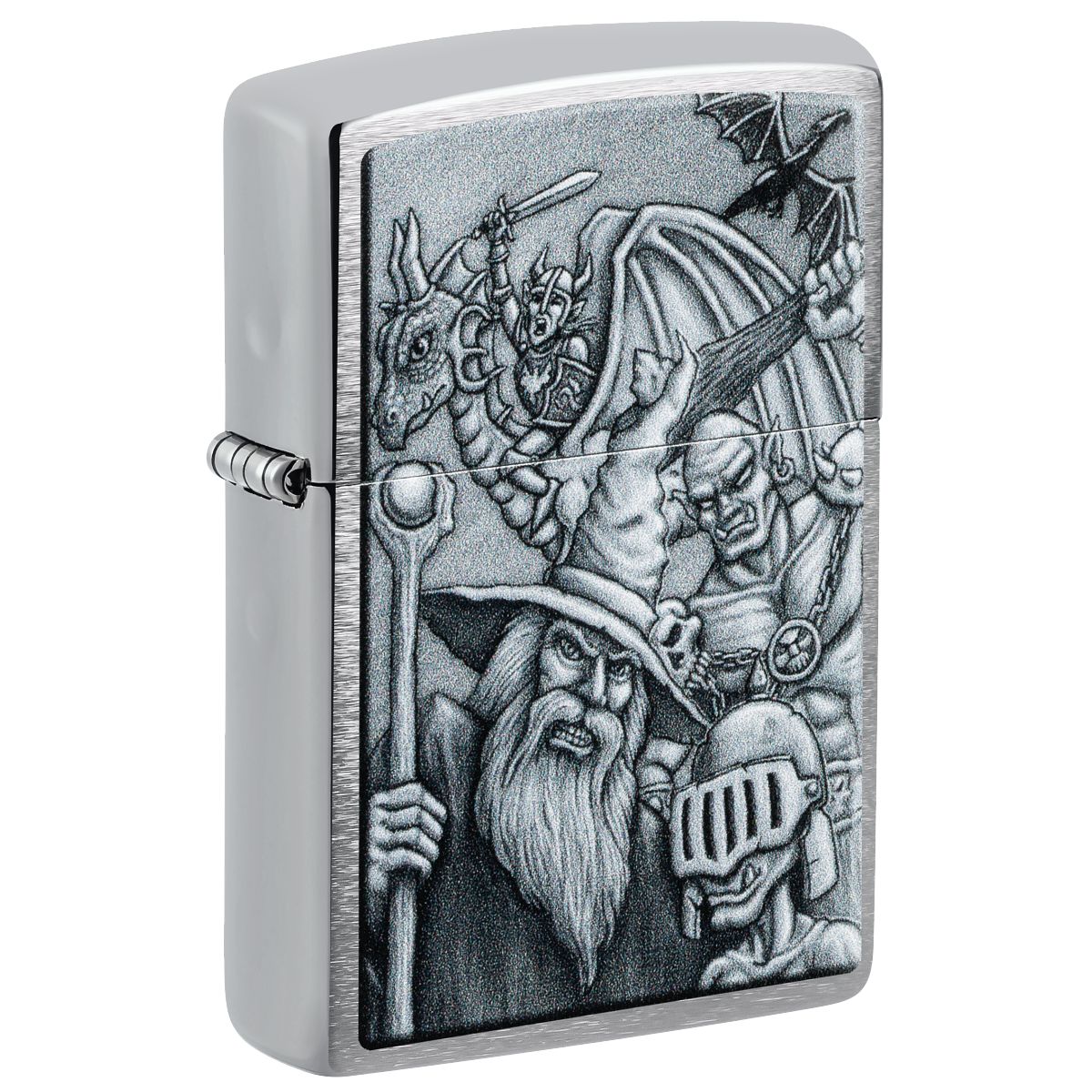 Zippo Lighter: Mystical Beings - Brushed Chrome 46579