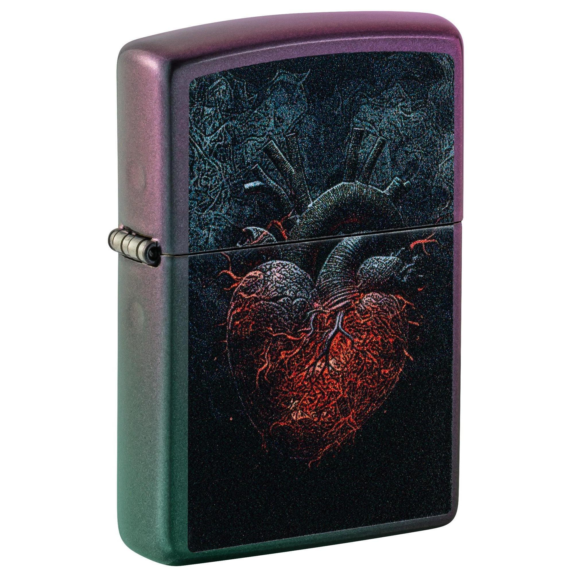 Zippo Lighter: Dark Heart Design - Iridescent 46583