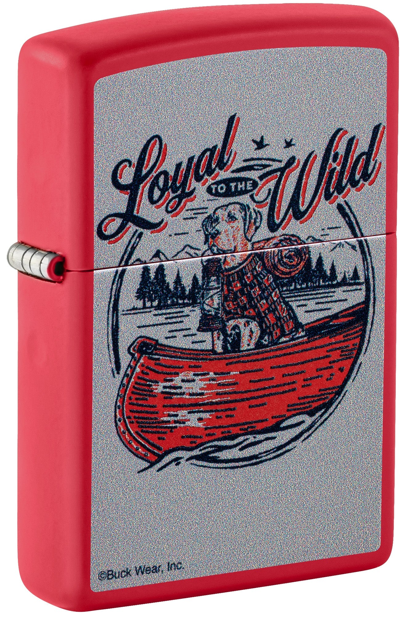 Zippo Lighter: Loyal to the Wild by Buck Wear - Red Matte 46591