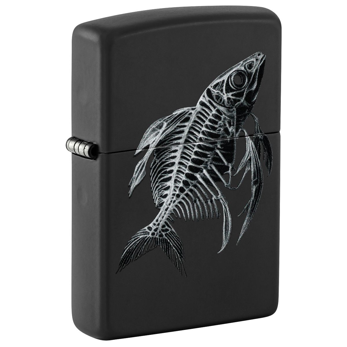 Zippo Lighter: Fish Skeleton - Black Matte 46618
